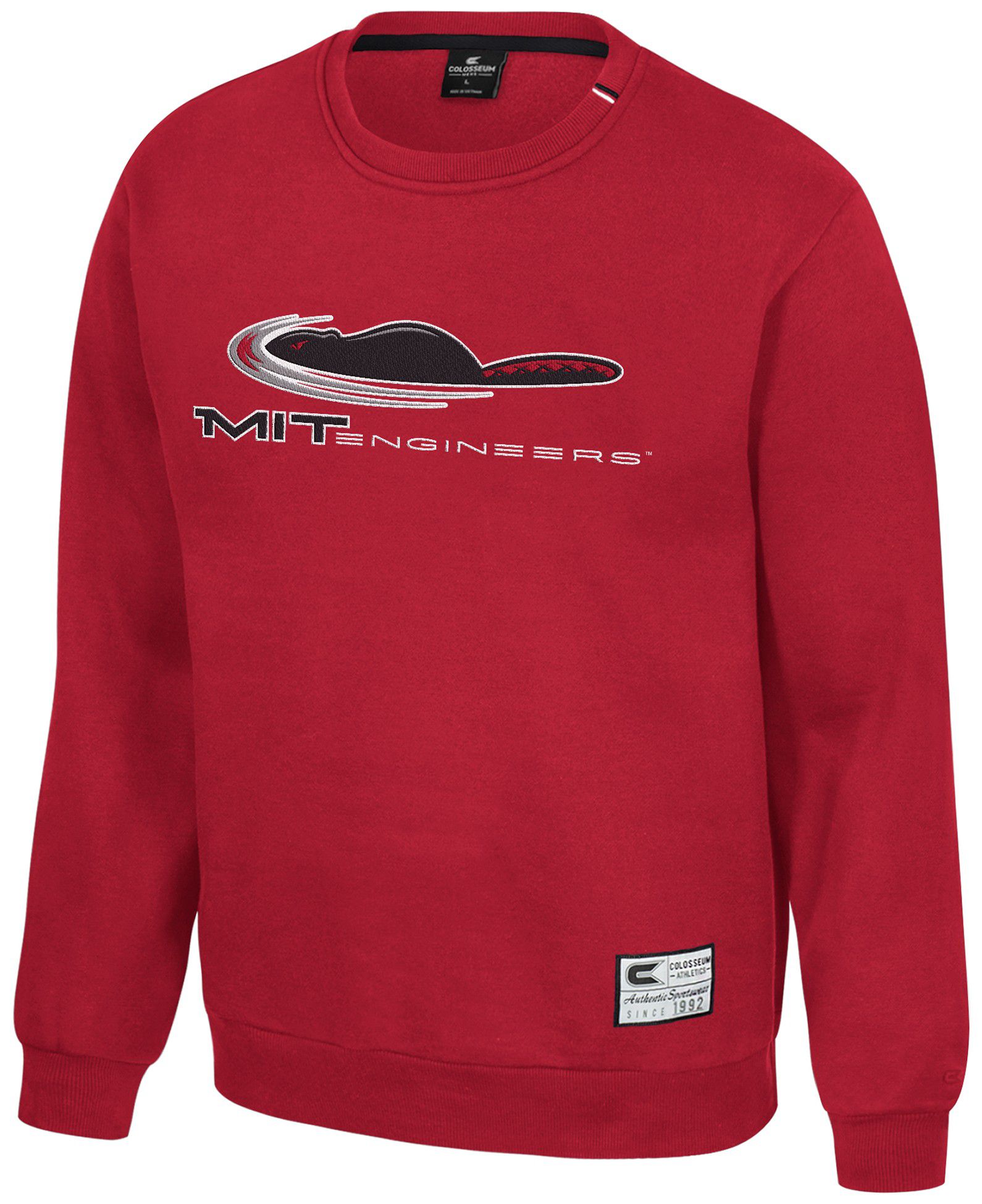 Colosseum Men's MIT Engineers Cardinal Charlie Crew Pullover Sweatshirt