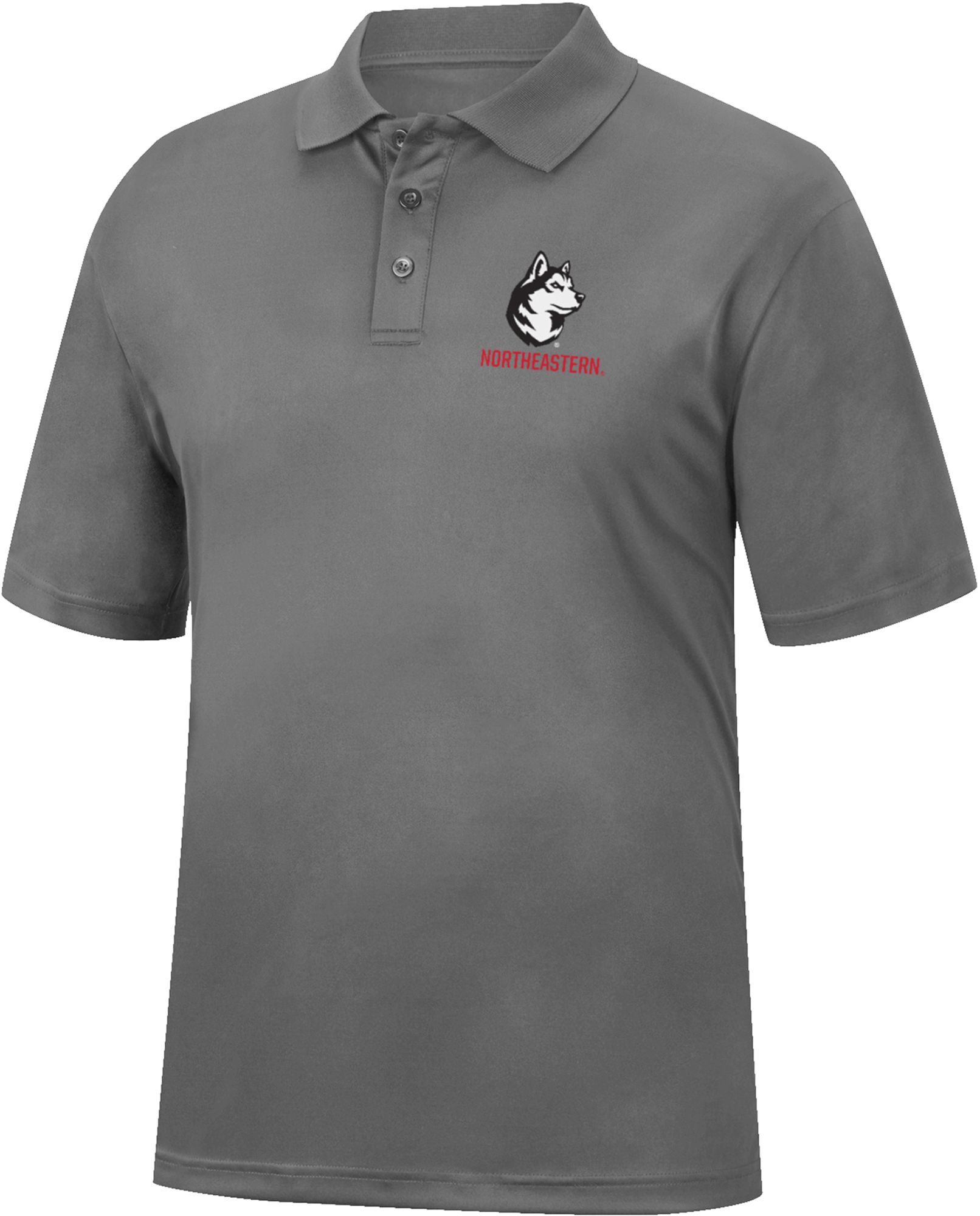 Colosseum Men's Northeastern Huskies Charcoal Promo Polo