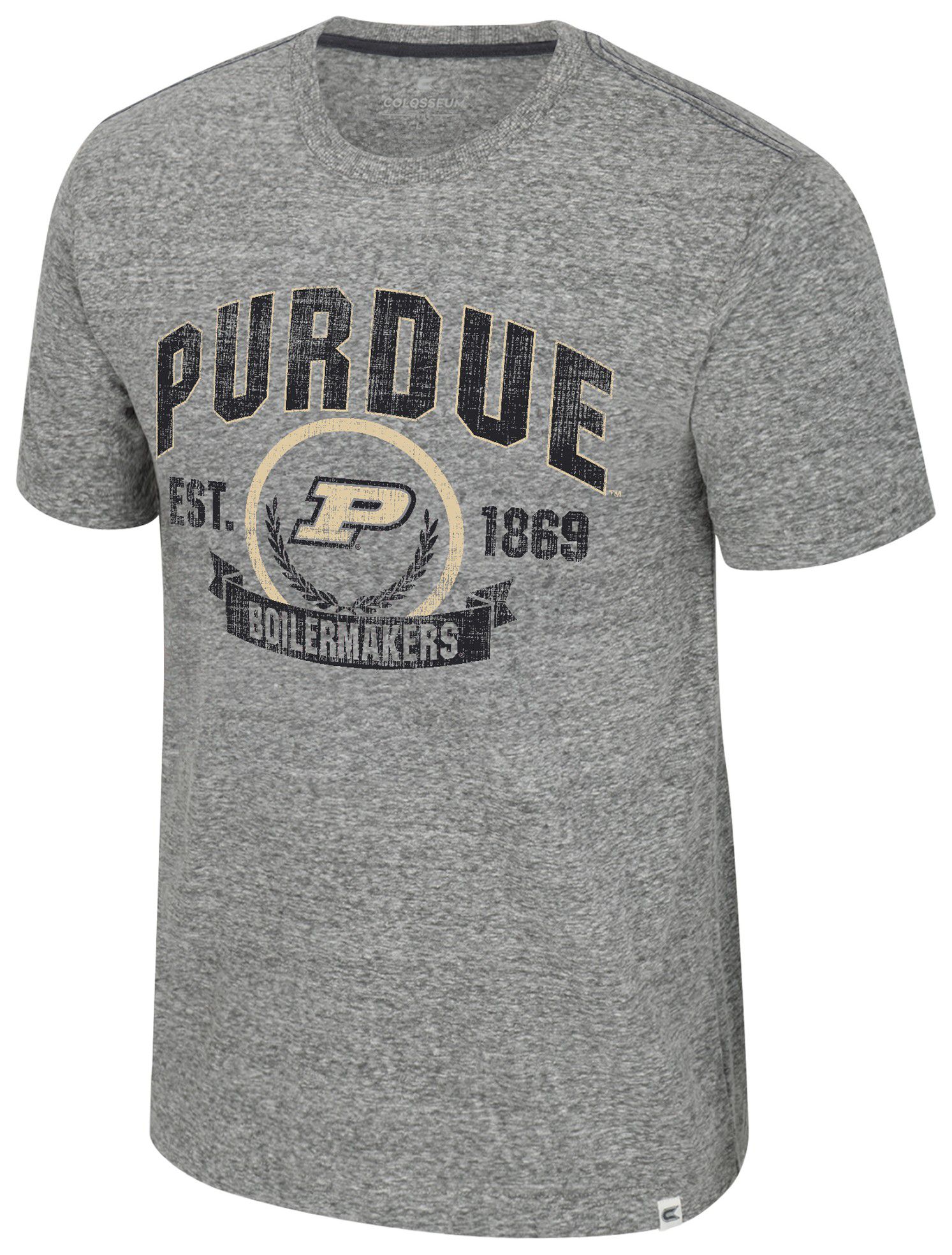 Colosseum Men's Purdue Boilermakers Heather Grey Pop Pop Short Sleeve T-Shirt