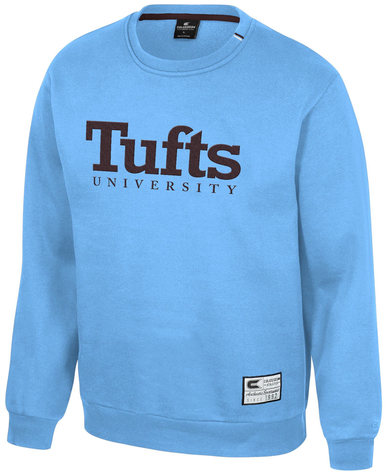 Colosseum Men's Tufts Jumbos Blue Charlie Crew Pullover Sweatshirt