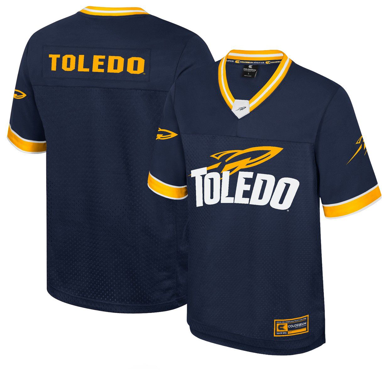 Colosseum Men's Toledo Rockets Navy Hits Football Jersey