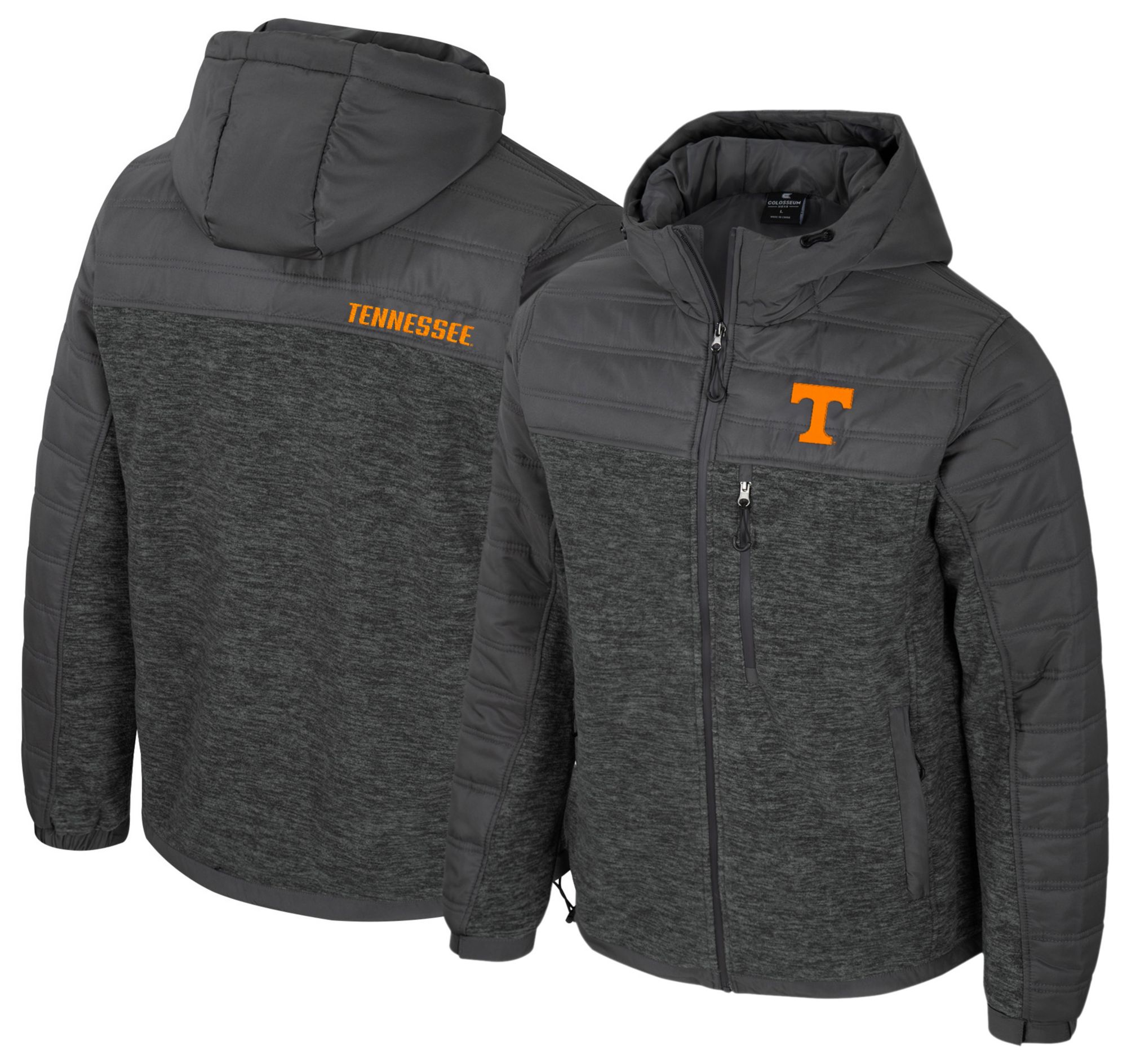 Colosseum Men's Tennessee Volunteers Charcoal Nightman Full-Zip Jacket