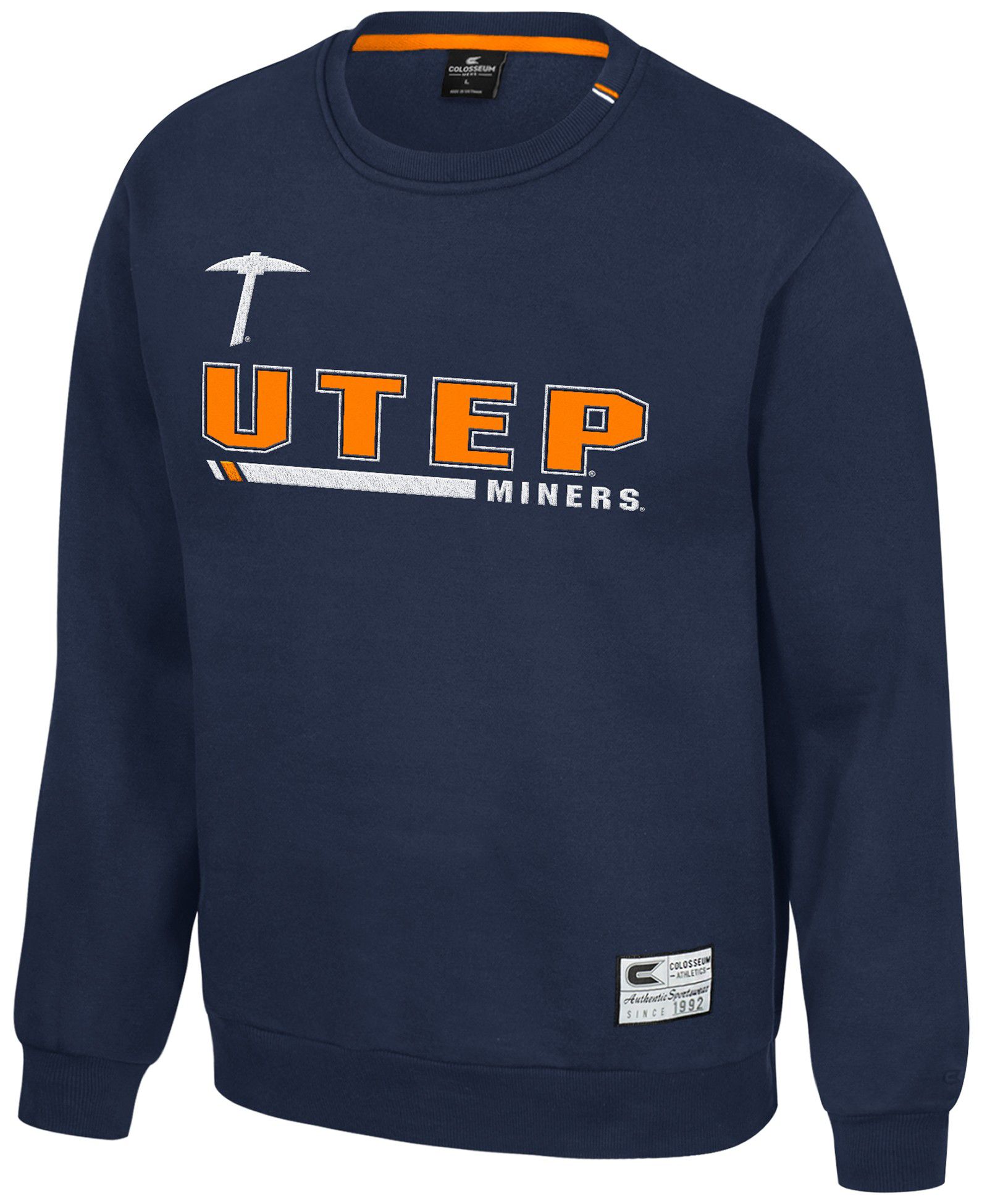 Colosseum Men's UTEP Miners Navy Charlie Crew Pullover Sweatshirt