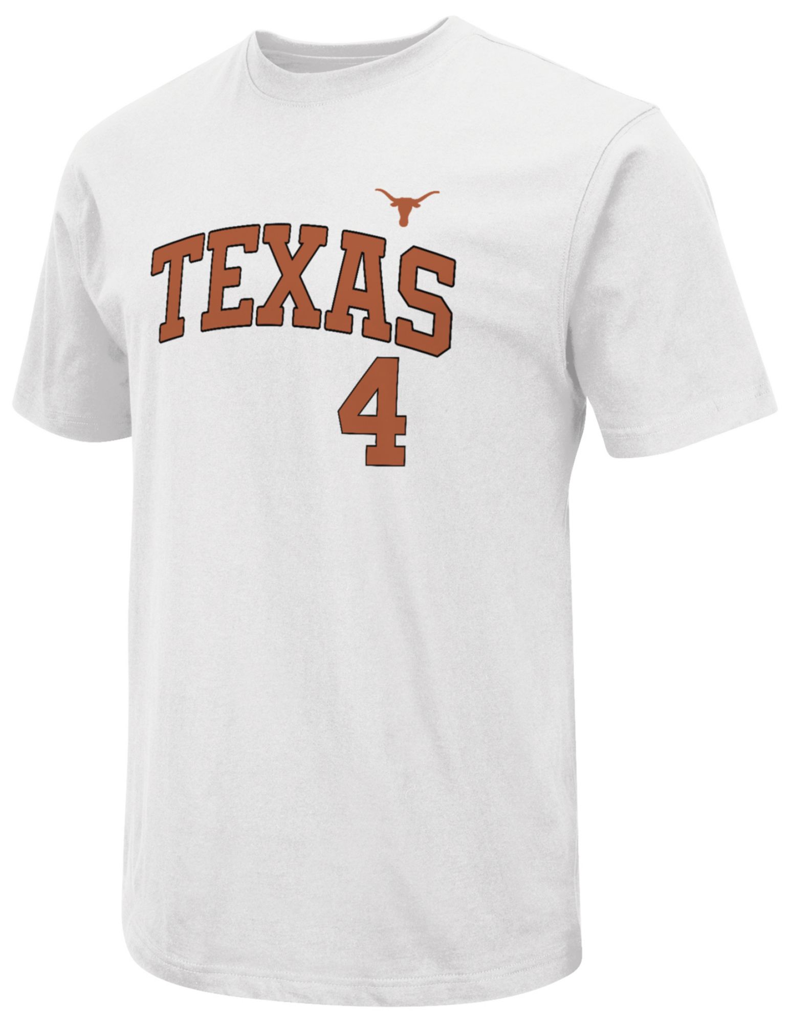 Colosseum Men's Texas Longhorns CJ Baxter #4 White T-Shirt
