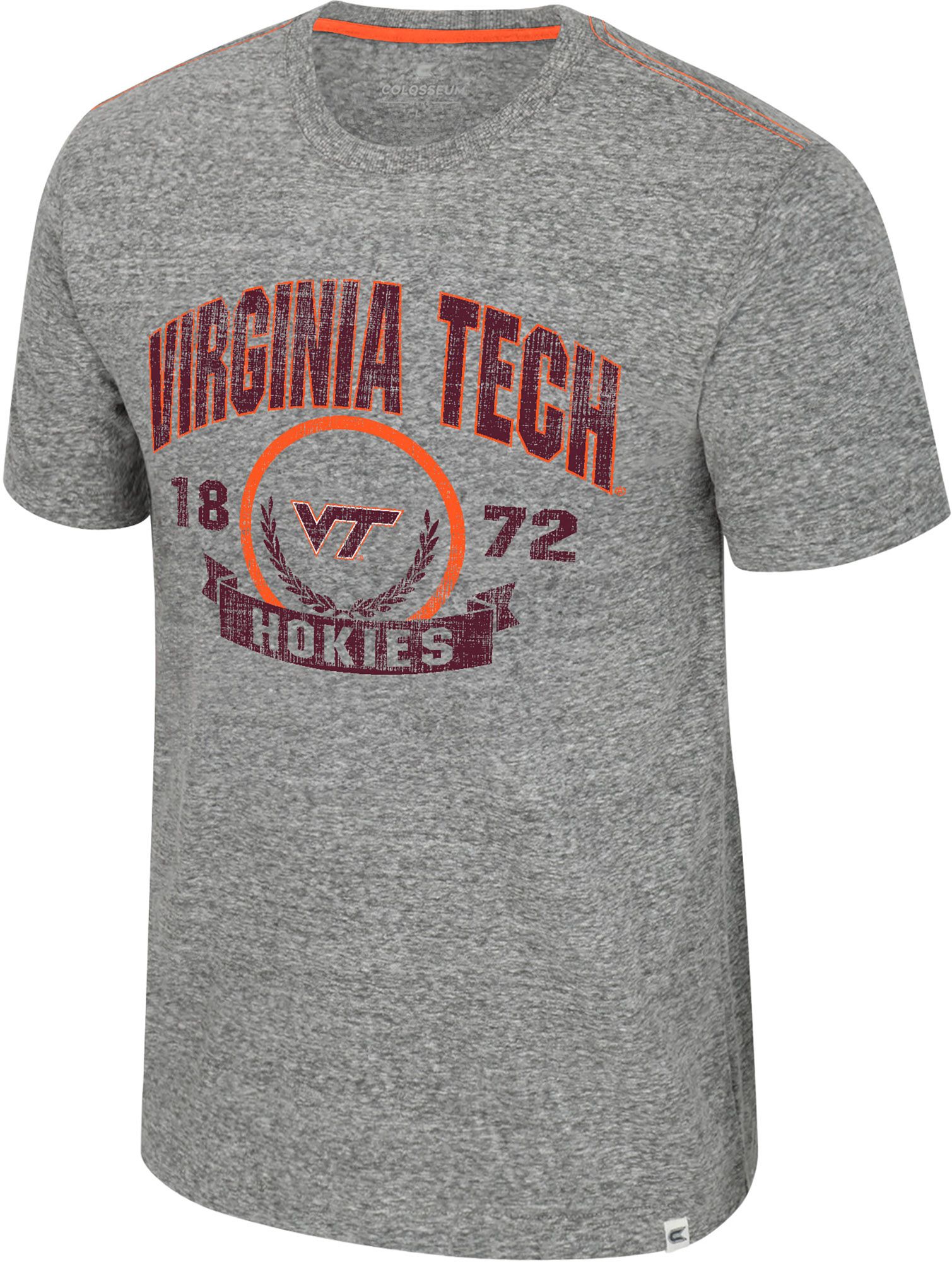 Colosseum Men's Virginia Tech Hokies Heather Grey Pop Pop Short Sleeve T-Shirt
