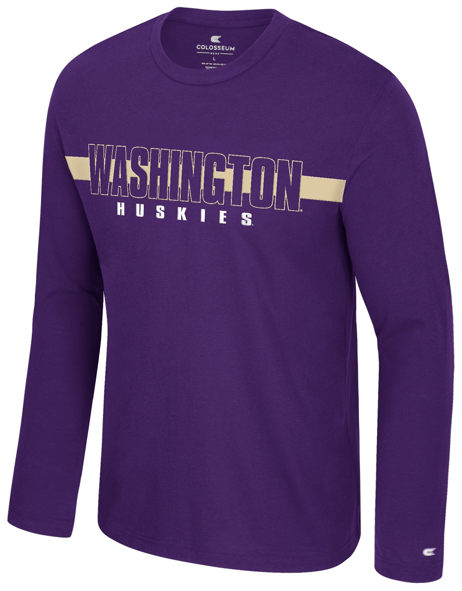 Colosseum Men's Washington Huskies Purple Bar Long Sleeve T-Shirt