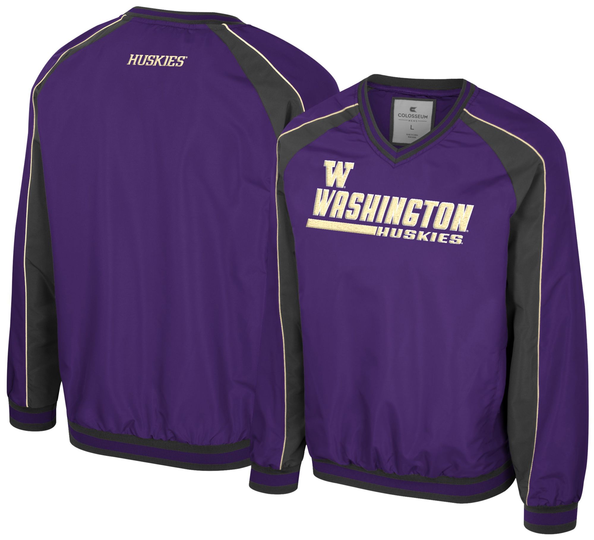 Colosseum Men's Washington Huskies Purple Goes America Coach Pullover Jacket