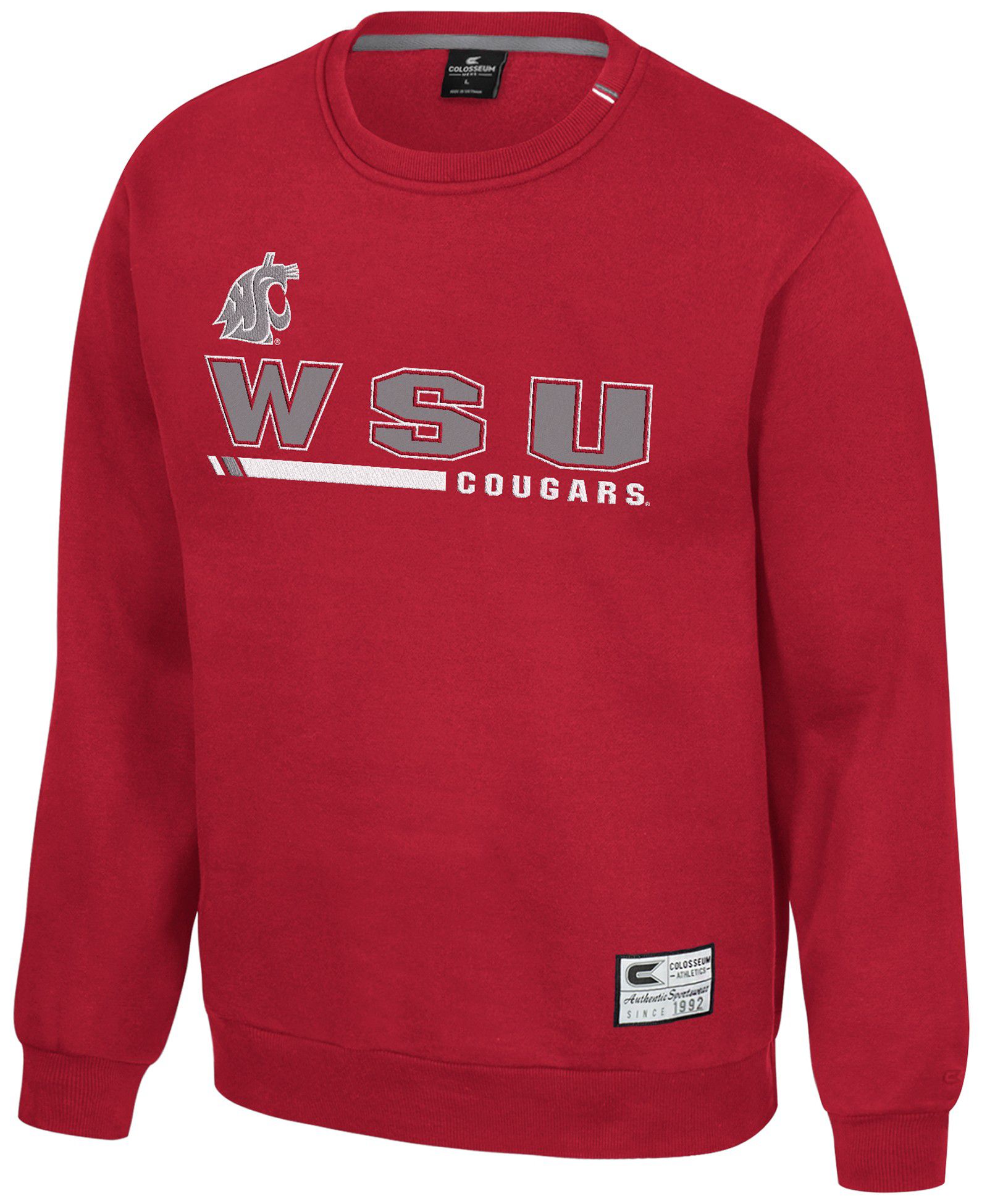 Colosseum Men's Washington State Cougars Cardinal Charlie Crew Pullover Sweatshirt