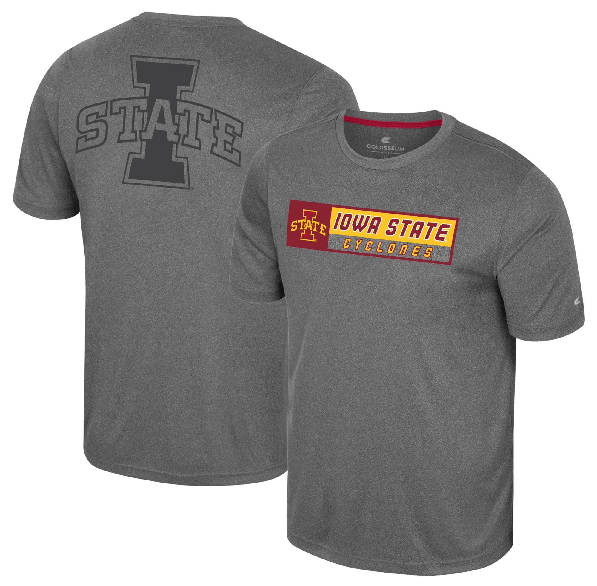 Colosseum Men's Iowa State Cyclones Heather Charcoal Twin T-Shirt