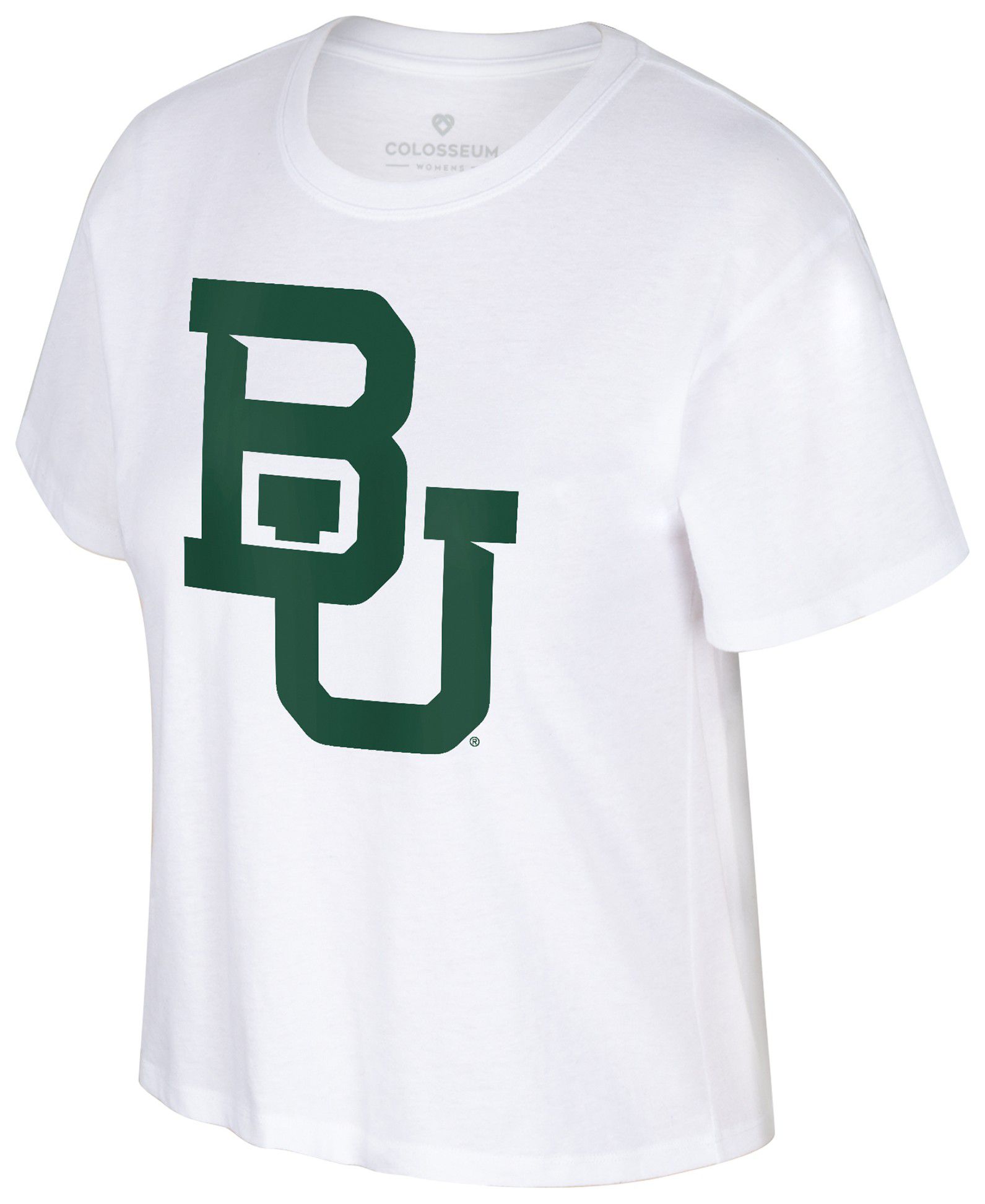 Colosseum Women's Baylor Bears White Cropped Promo Short Sleeve T-Shirt