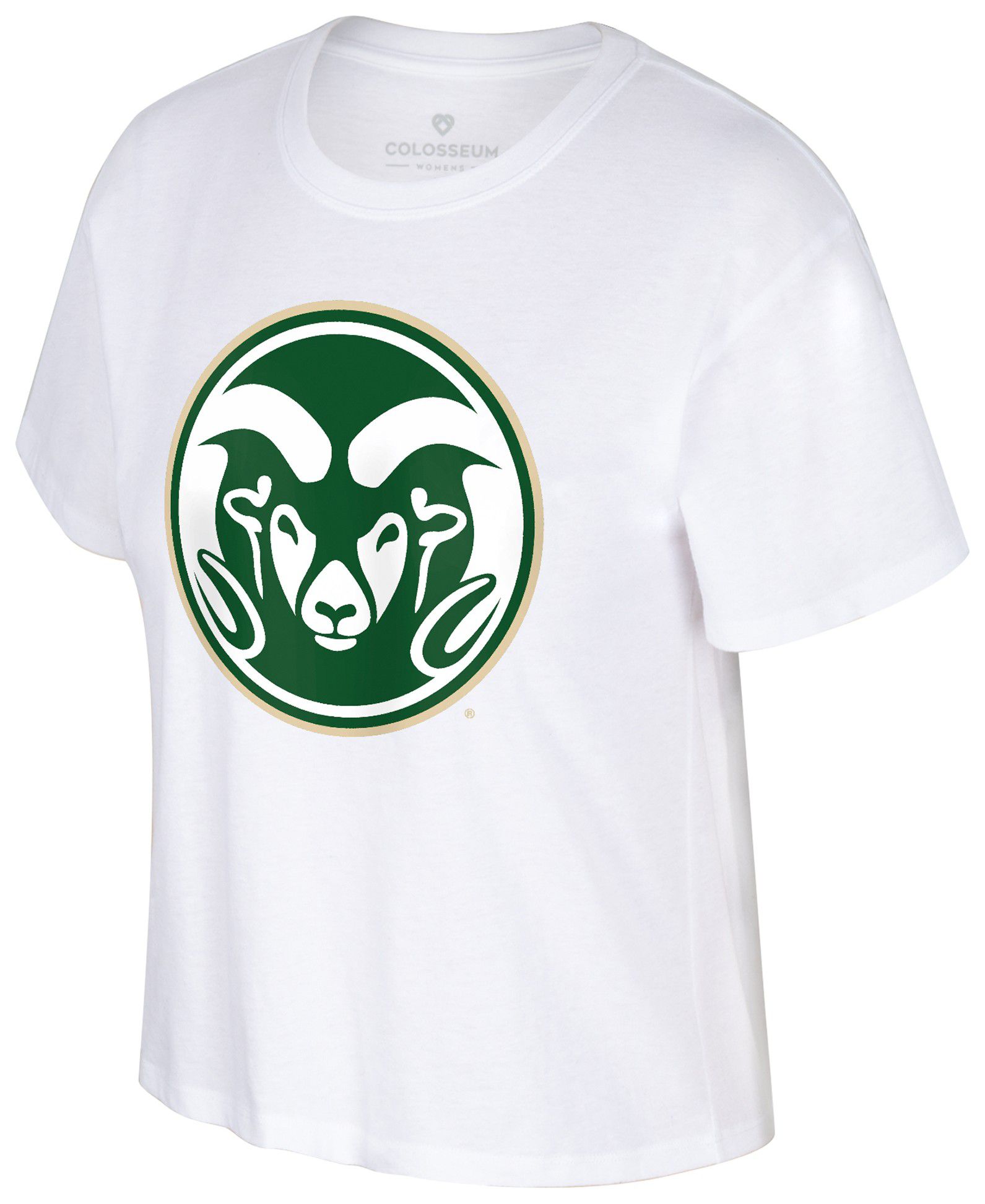 Colosseum Women's Colorado State Rams White Cropped Promo Short Sleeve T-Shirt