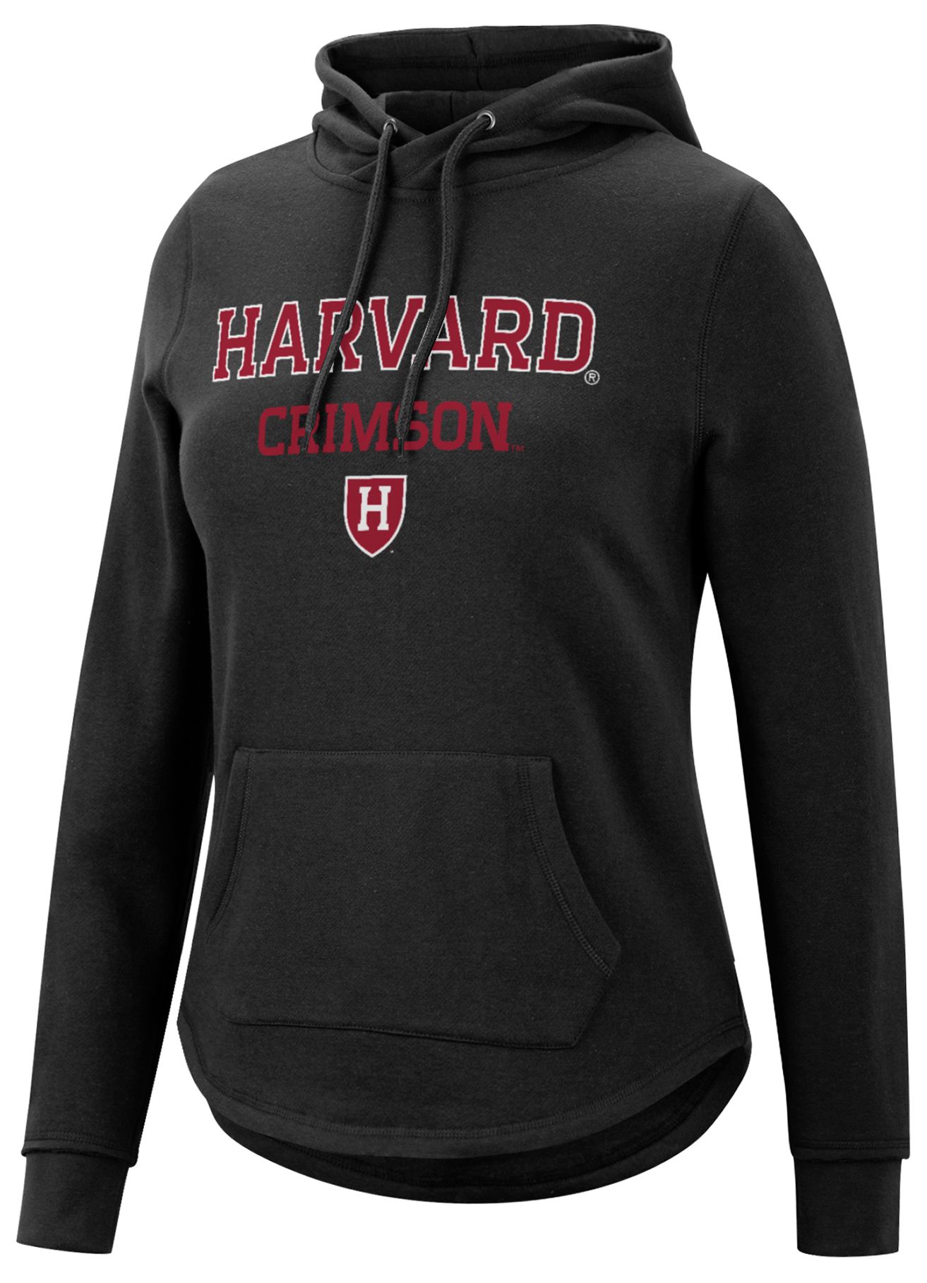 Colosseum Women's Harvard Crimson Black Crossover Hoodie