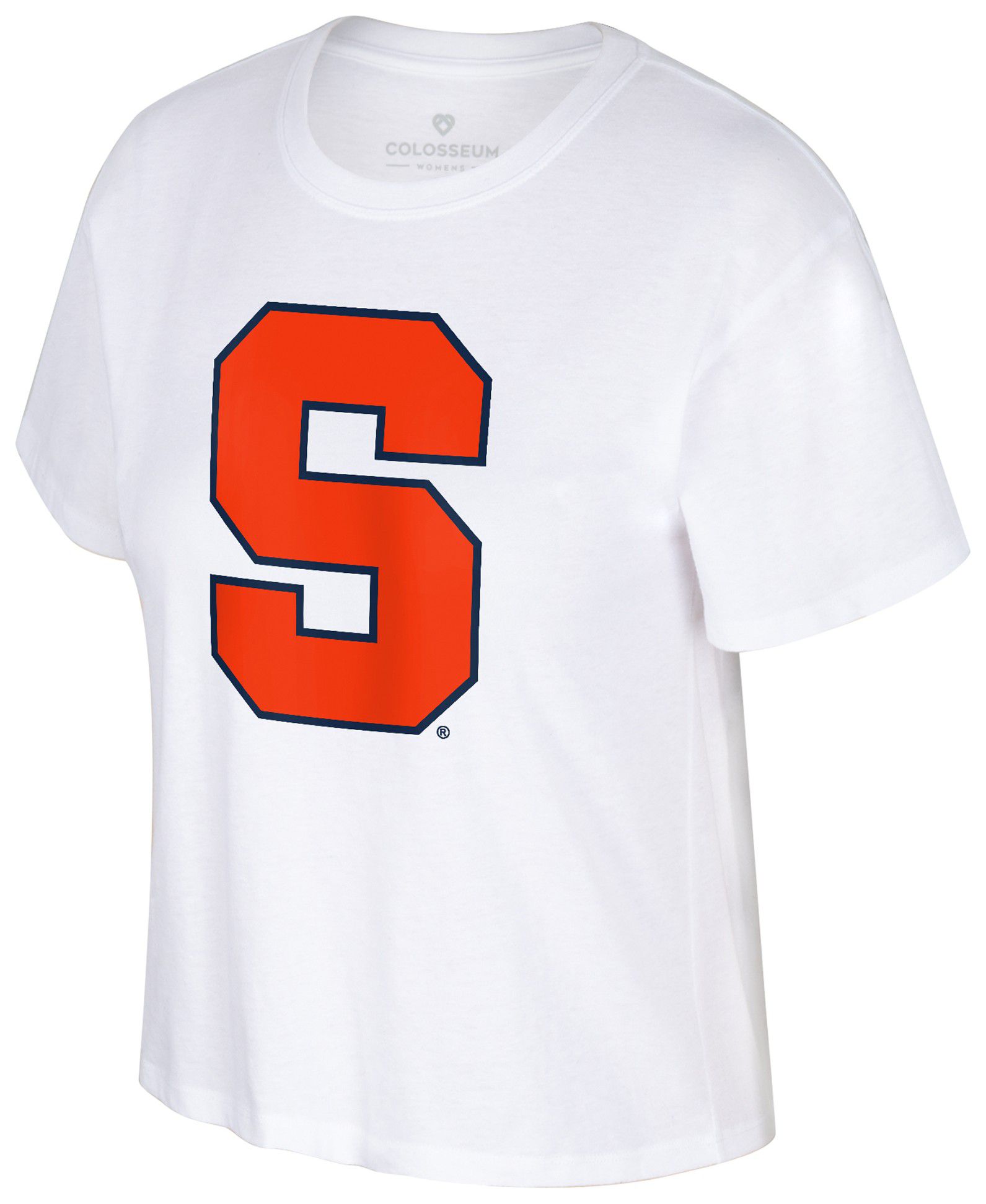 Colosseum Women's Syracuse Orange White Cropped Promo Short Sleeve T-Shirt