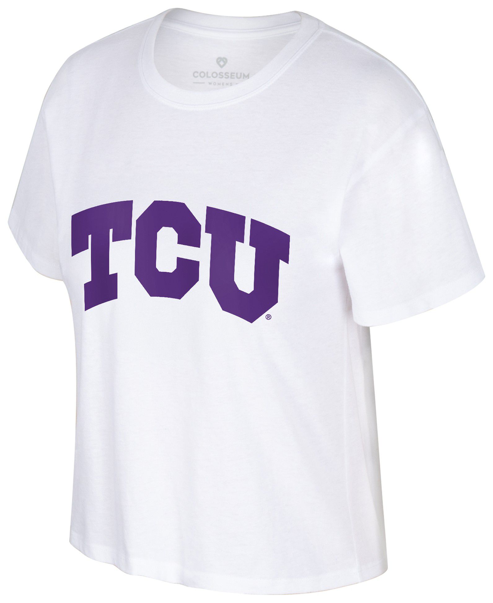 Colosseum Women's TCU Horned Frogs White Cropped Promo Short Sleeve T-Shirt