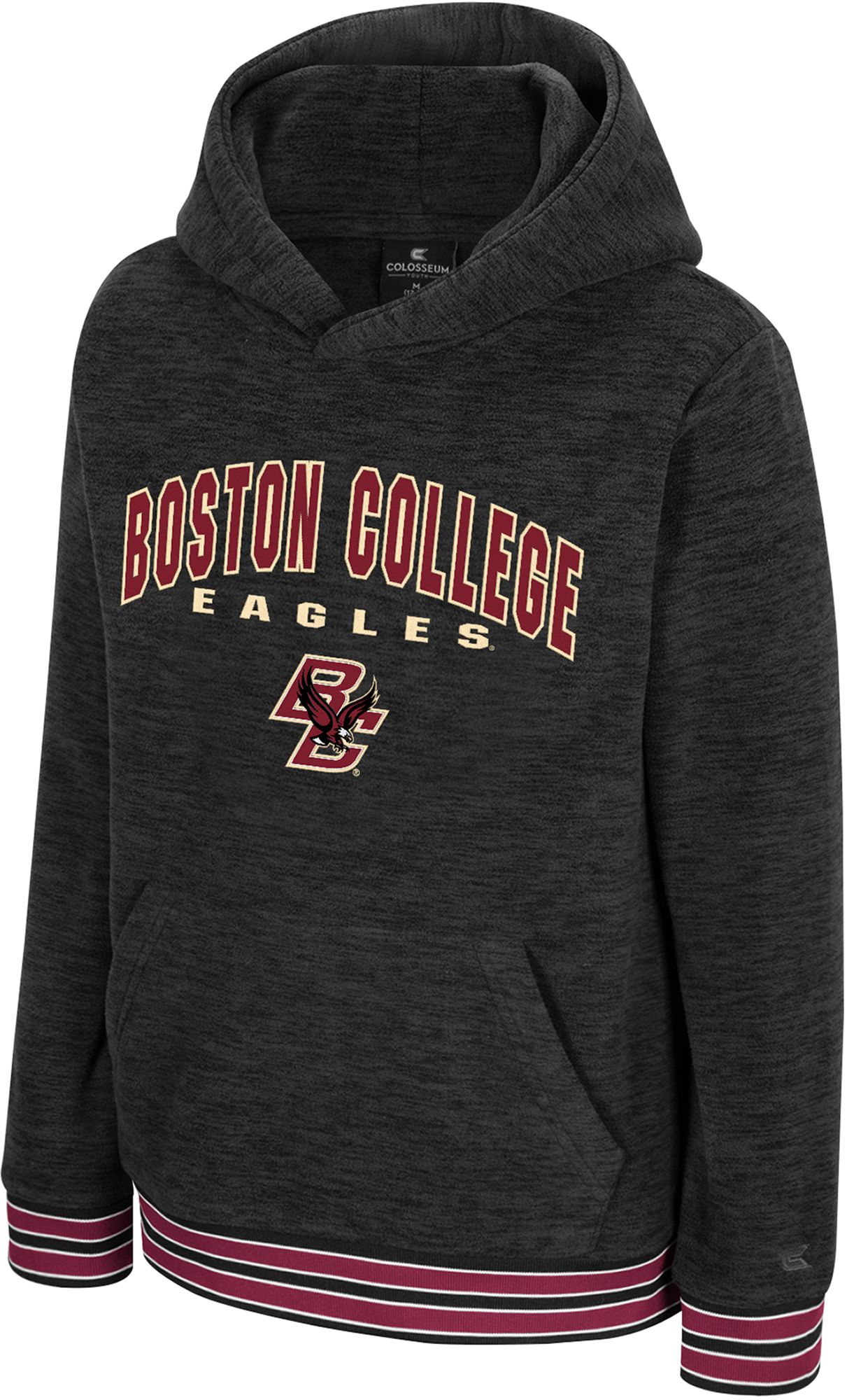 Colosseum Youth Boston College Eagles Charcoal Luther Polar Fleece Pullover Hoodie