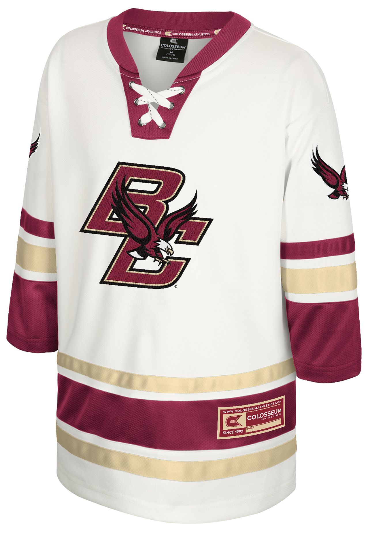 Colosseum Youth Boston College Eagles Cream Replica Hockey Jersey