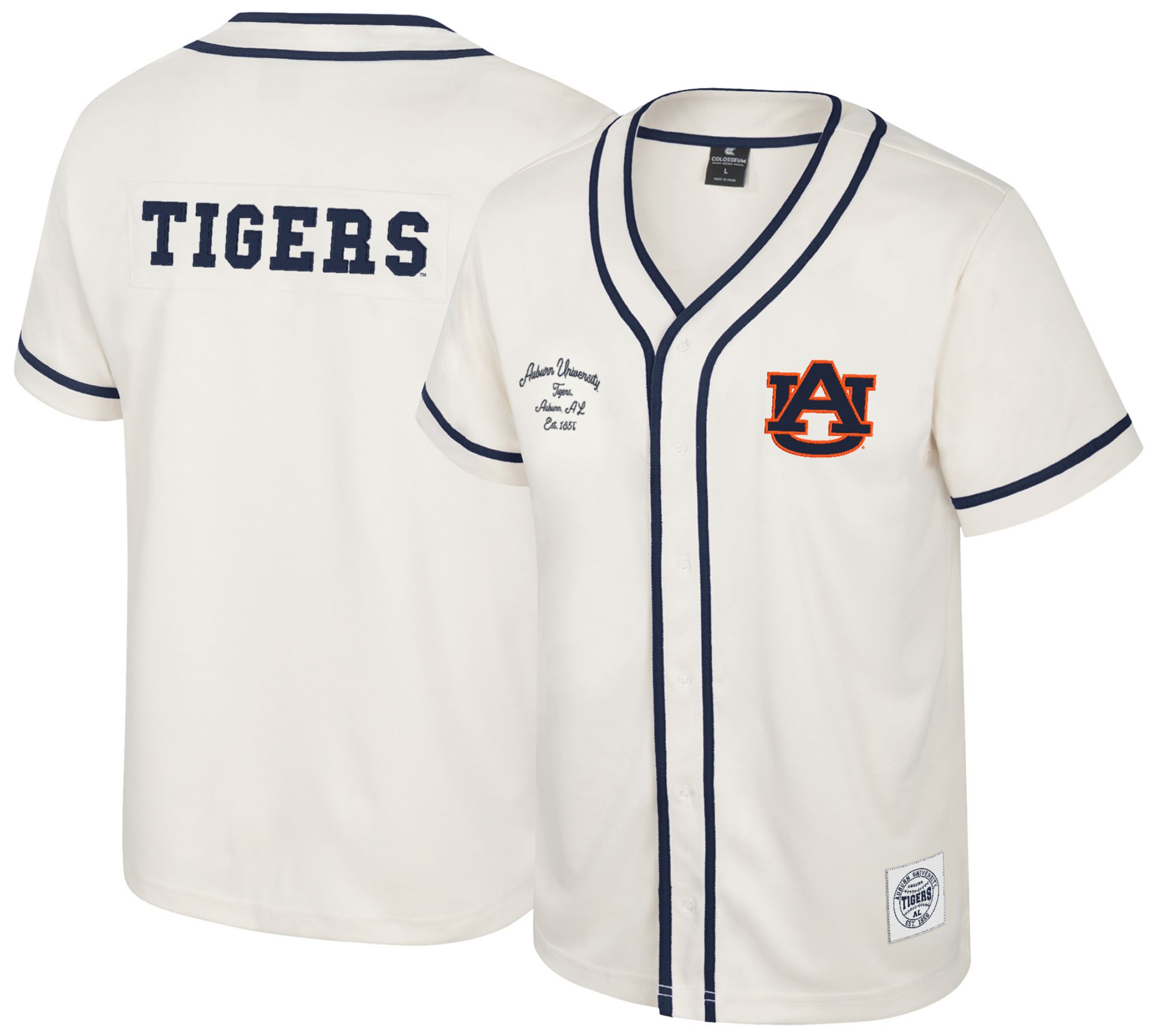 Colosseum Youth Auburn Tigers Cream Hunter Seeker Baseball Jersey