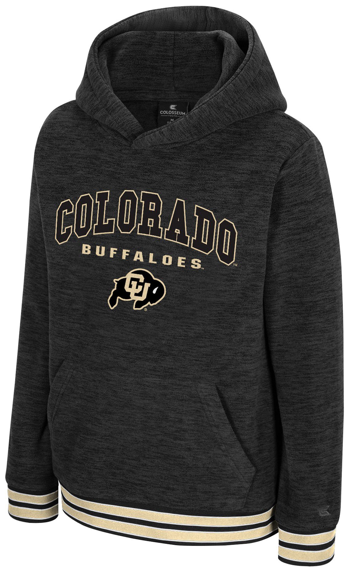Colosseum Youth Colorado Buffaloes Charcoal Luther Polar Fleece Pullover Hoodie