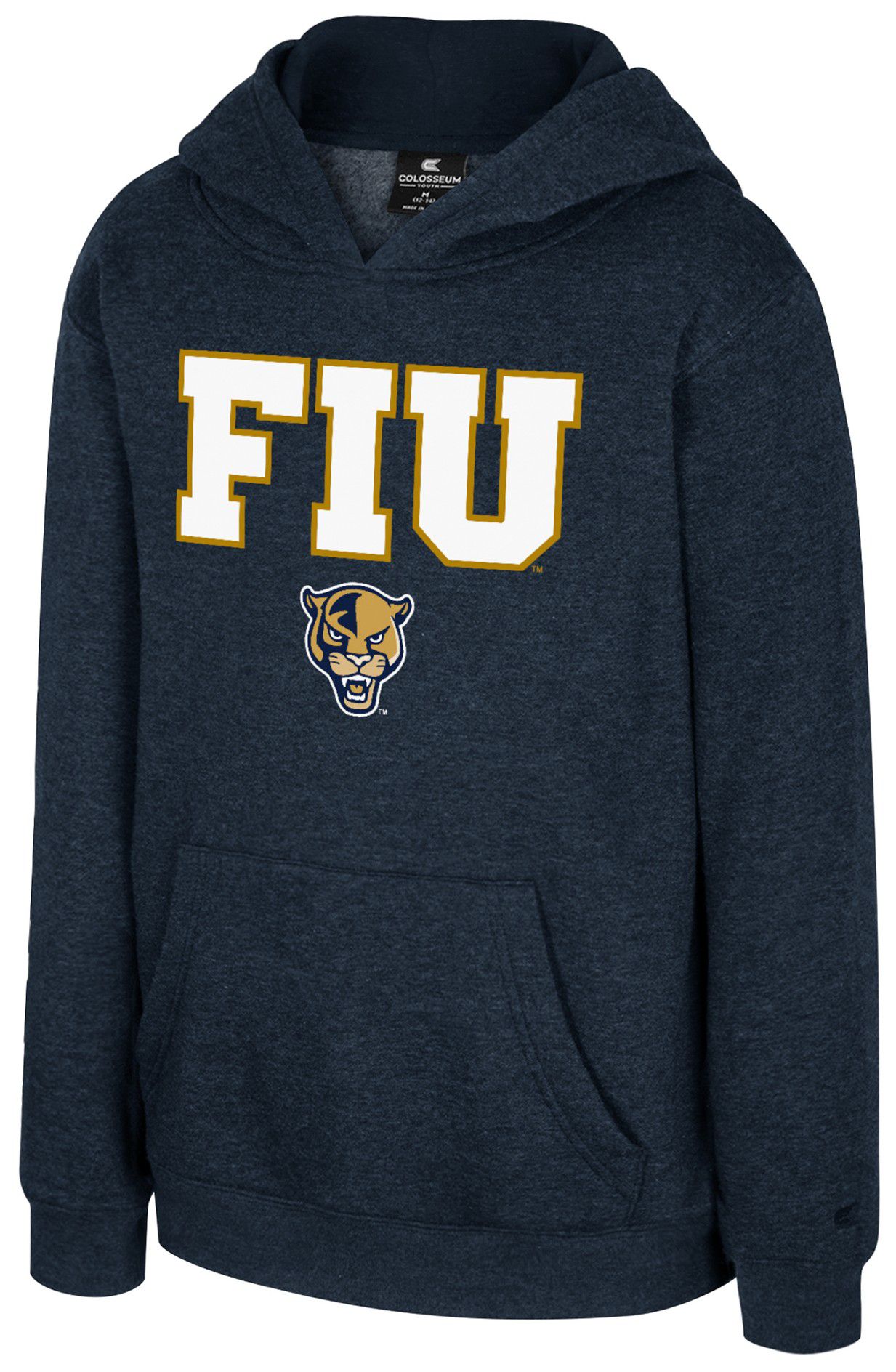 Colosseum Youth FIU Golden Panthers Navy Pullover Hoodie