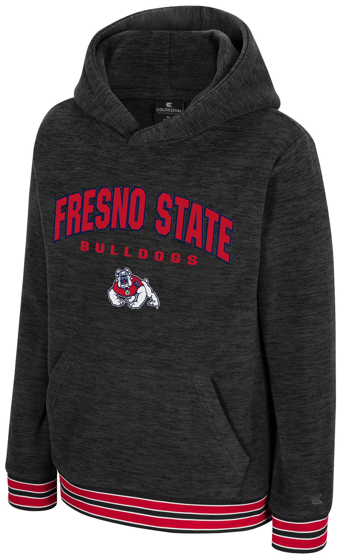 Colosseum Youth Fresno State Bulldogs Charcoal Luther Polar Fleece Pullover Hoodie