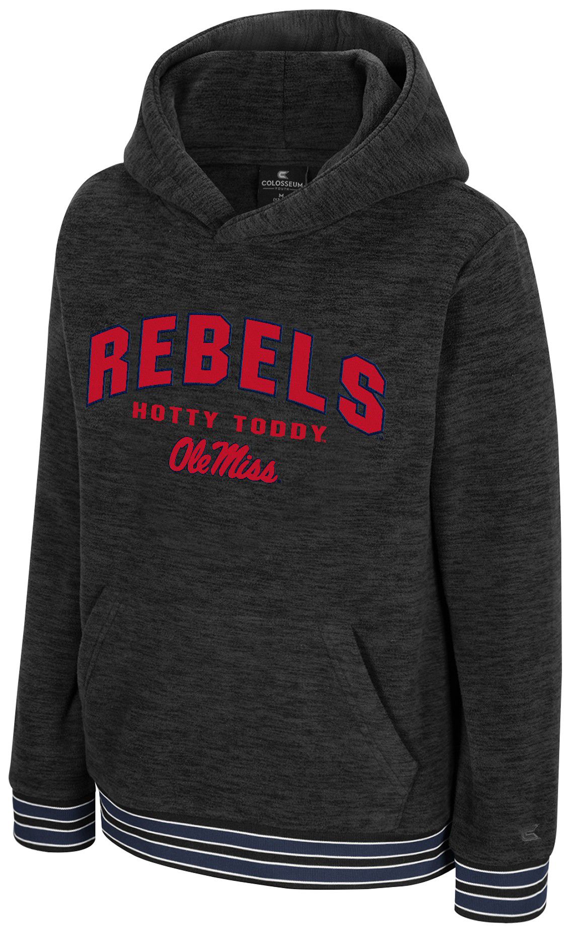 Colosseum Youth Ole Miss Rebels Charcoal Luther Polar Fleece Pullover Hoodie