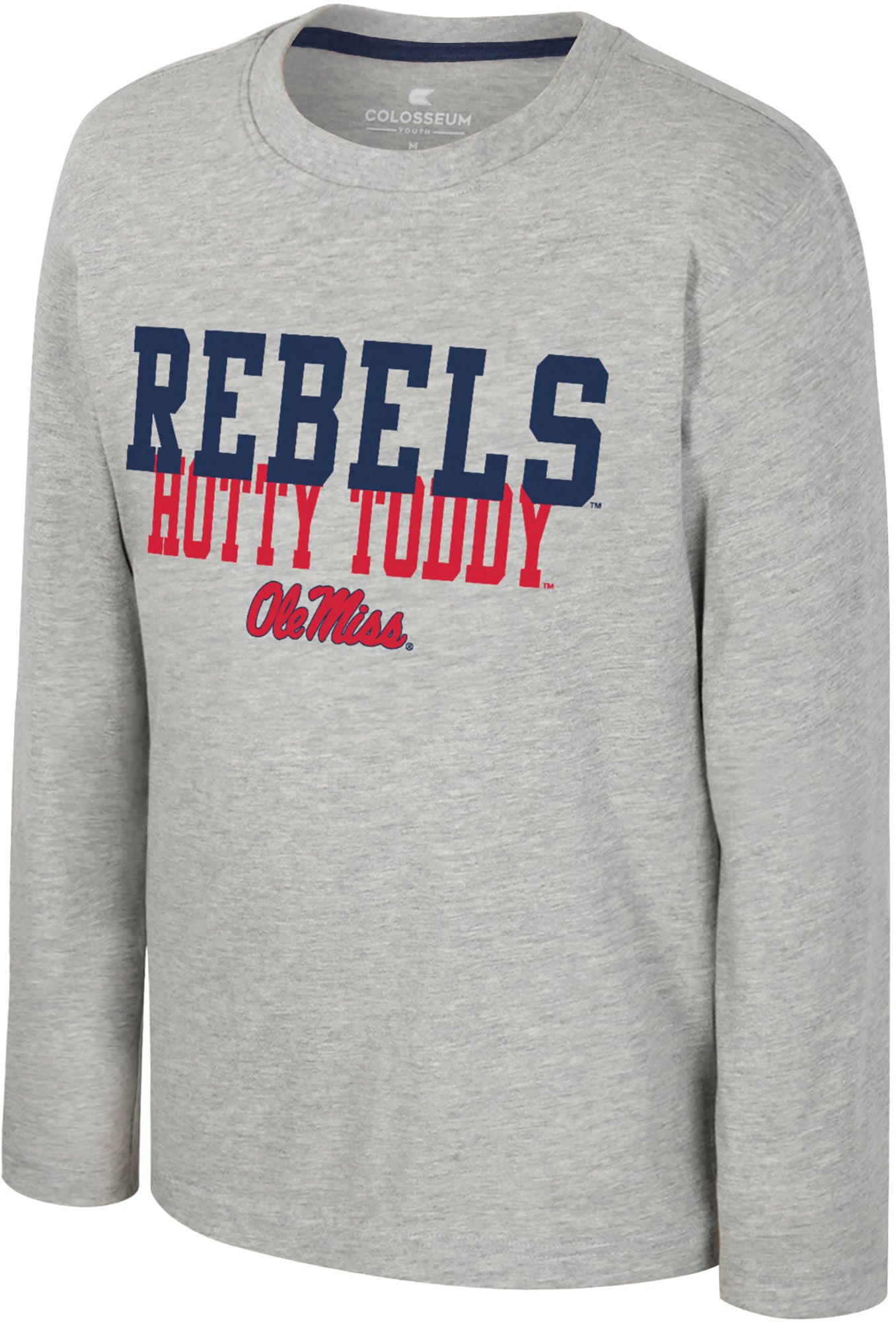 Colosseum Youth Ole Miss Rebels Heather Grey Adventure Long Sleeve T-Shirt