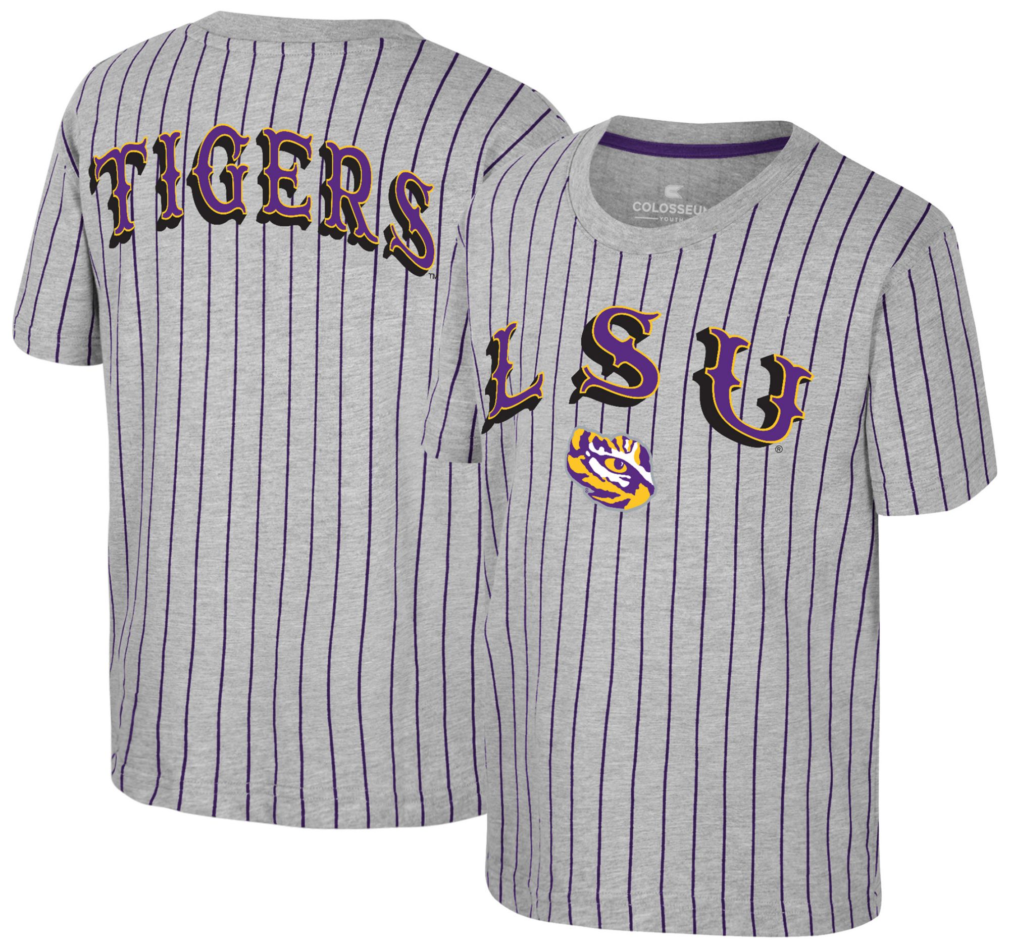 Colosseum Youth LSU Tigers Heather Grey Firehawk T-Shirt