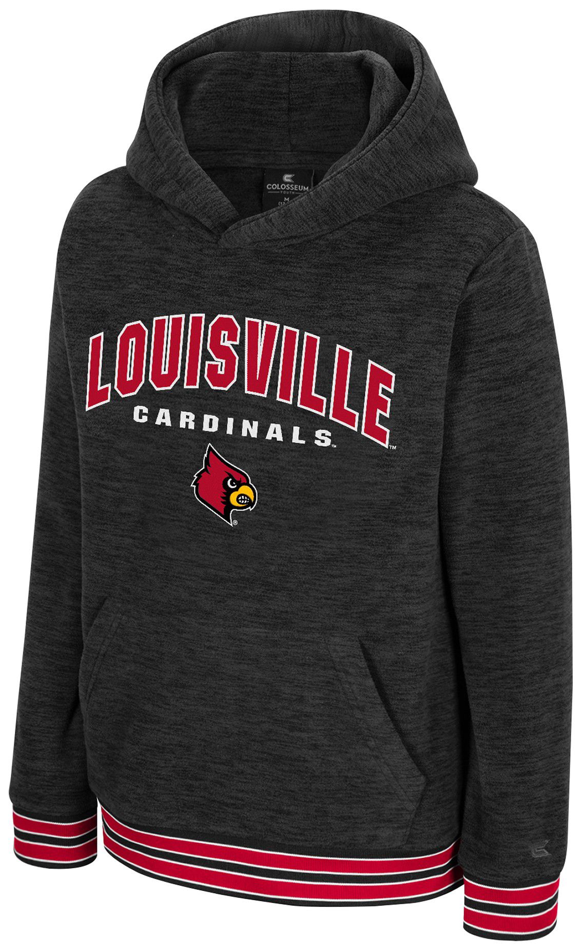 Colosseum Youth Louisville Cardinals Charcoal Luther Polar Fleece Pullover Hoodie