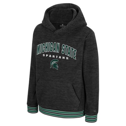 MSU Spartans Michigan State Spartans Unisex Youth Pull-Over Hoodie, Athletic Heather, Small