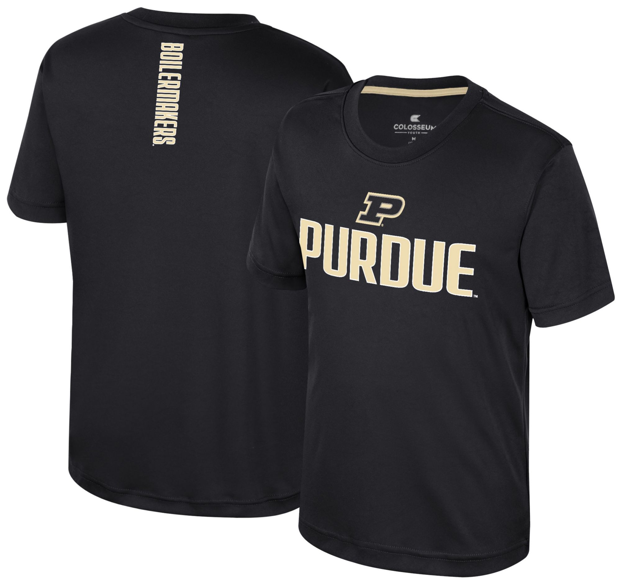 Colosseum Youth Purdue Boilermakers Black Simon Poly Short Sleeve T-Shirt
