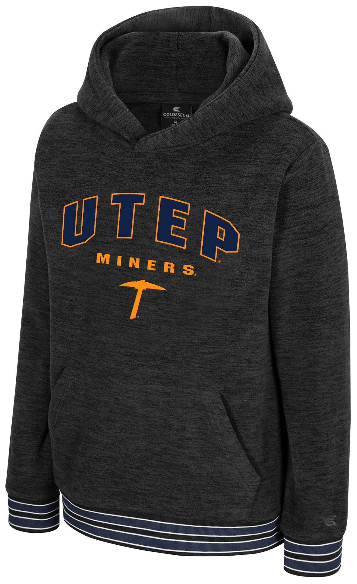 Colosseum Youth UTEP Miners Charcoal Luther Polar Fleece Pullover Hoodie