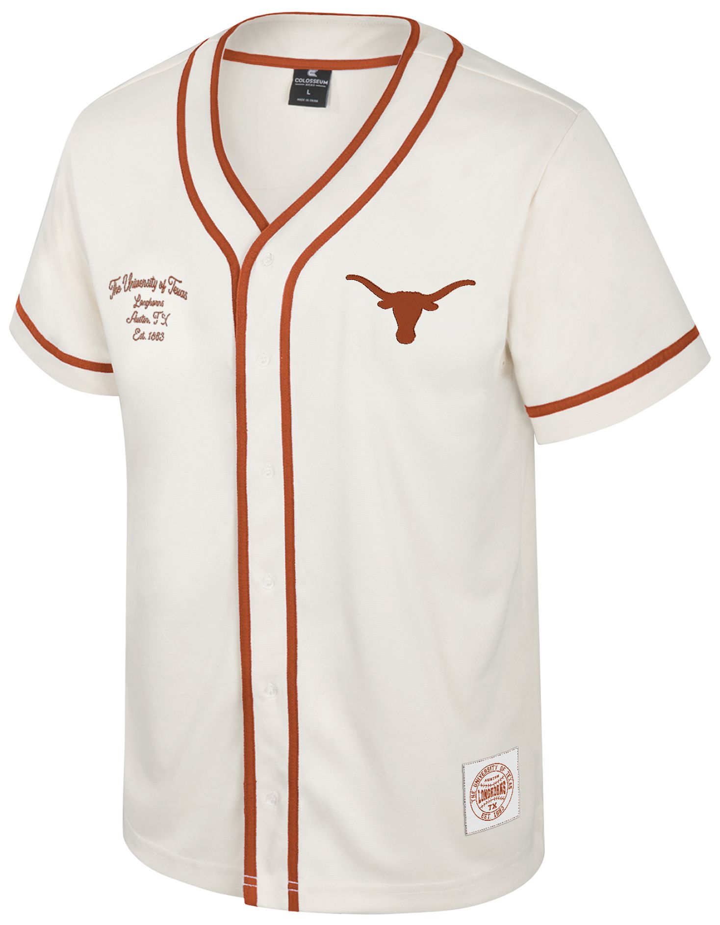 Colosseum Youth Texas Longhorns Cream Hunter Seeker Baseball Jersey