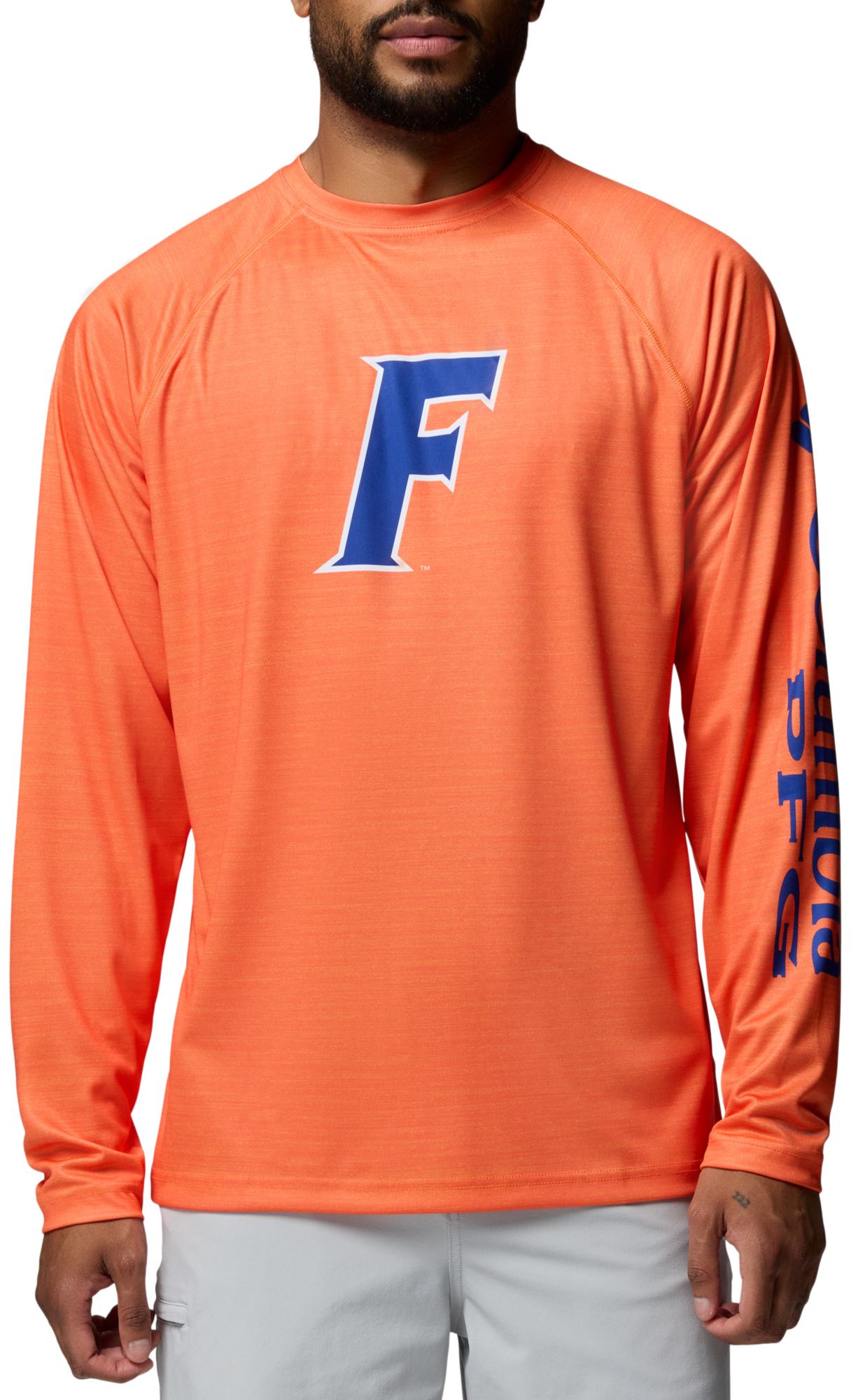 Columbia Men's Florida Gators Orange Terminal Tackle Heather Long Sleeve Shirt