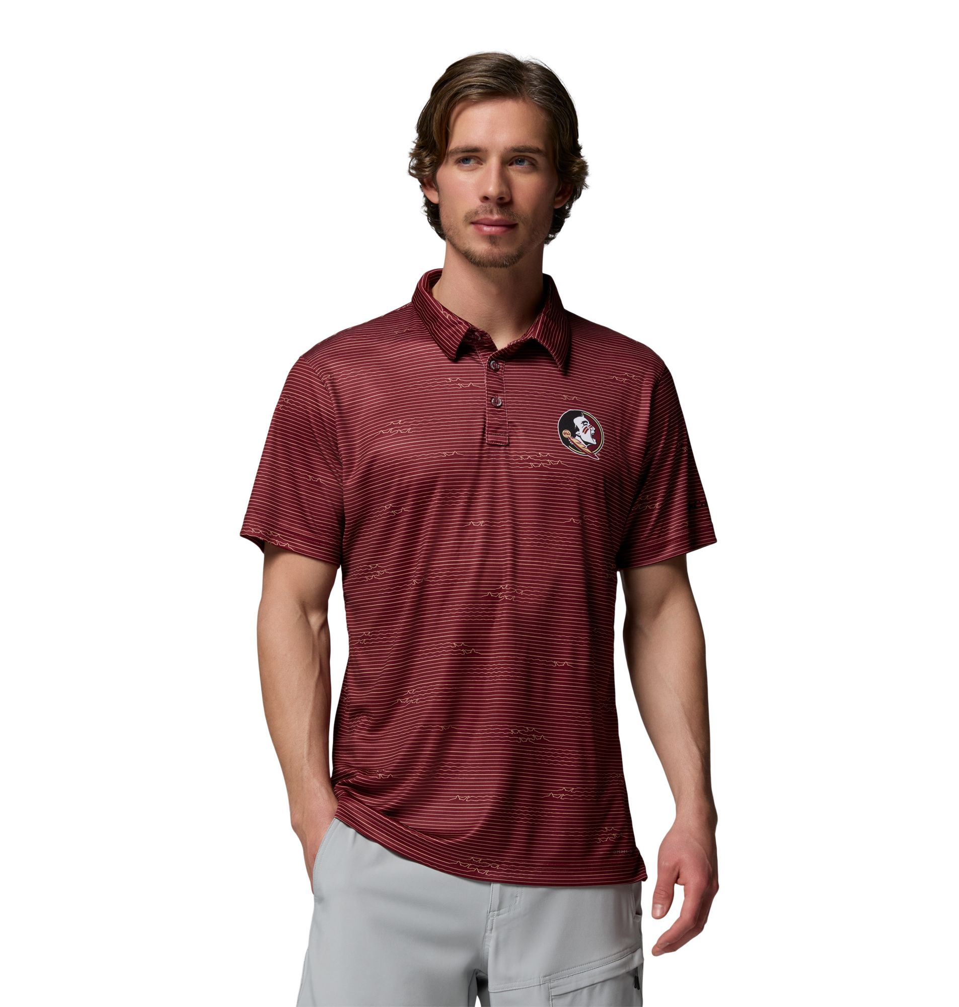 Columbia Men's Florida State Seminoles Red Super Terminal Tackle Polo