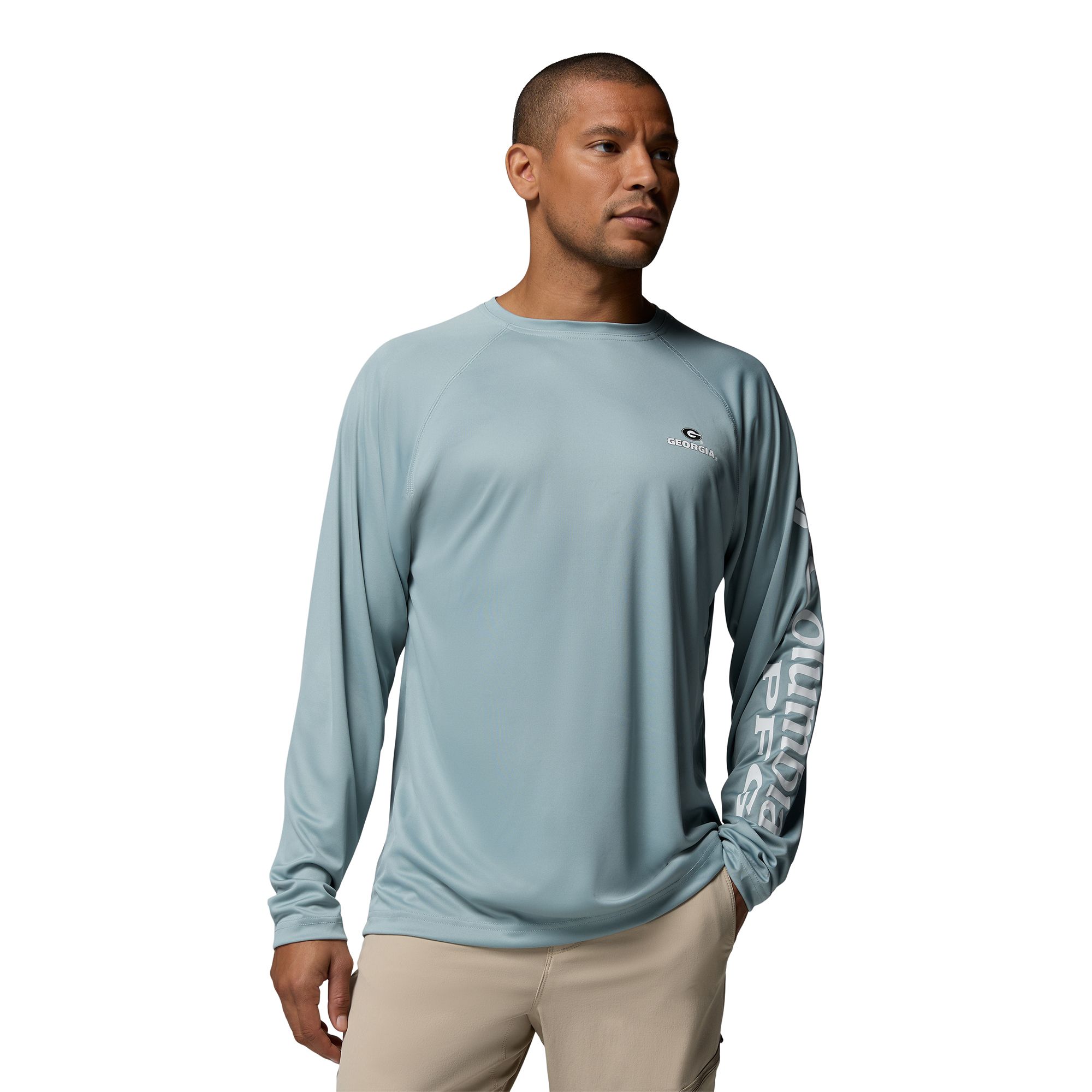 Columbia Men's Georgia Bulldogs Crushed Blue Terminal Tackle Long Sleeve Shirt