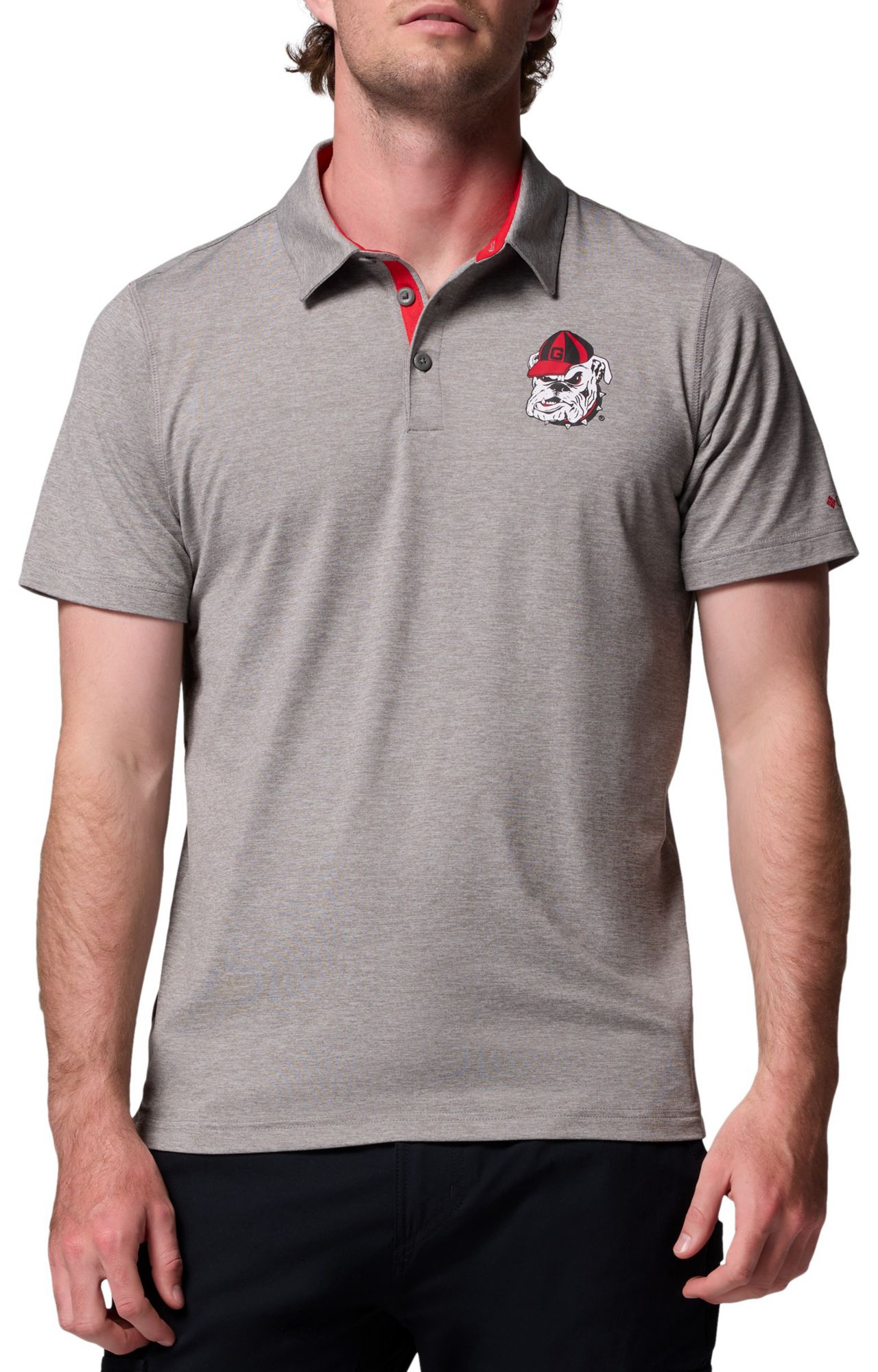 Columbia Men's Georgia Bulldogs Charcoal Tech Trail Polo