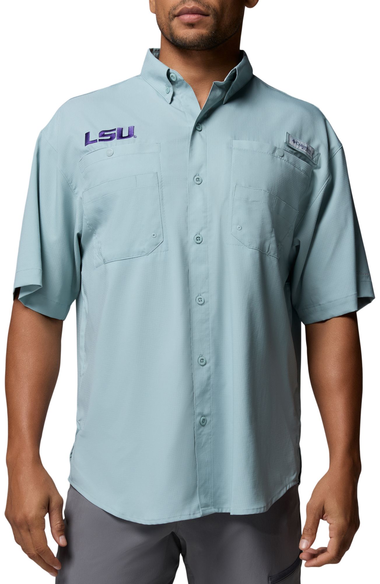 Columbia Men's LSU Tigers Crushed Blue Tamiami T-Shirt
