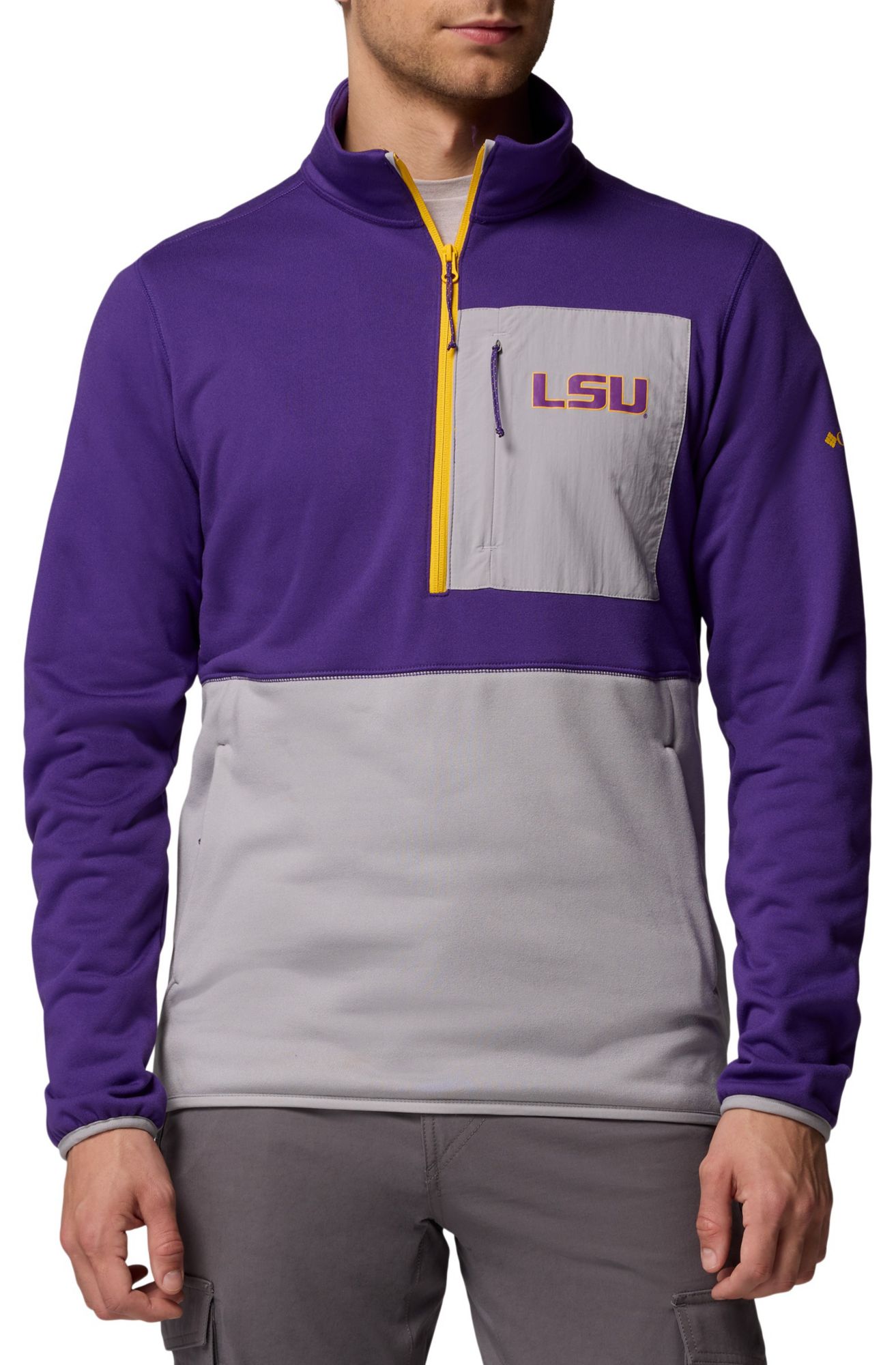 Columbia Men's LSU Tigers Purple Hike Half-Zip Jacket