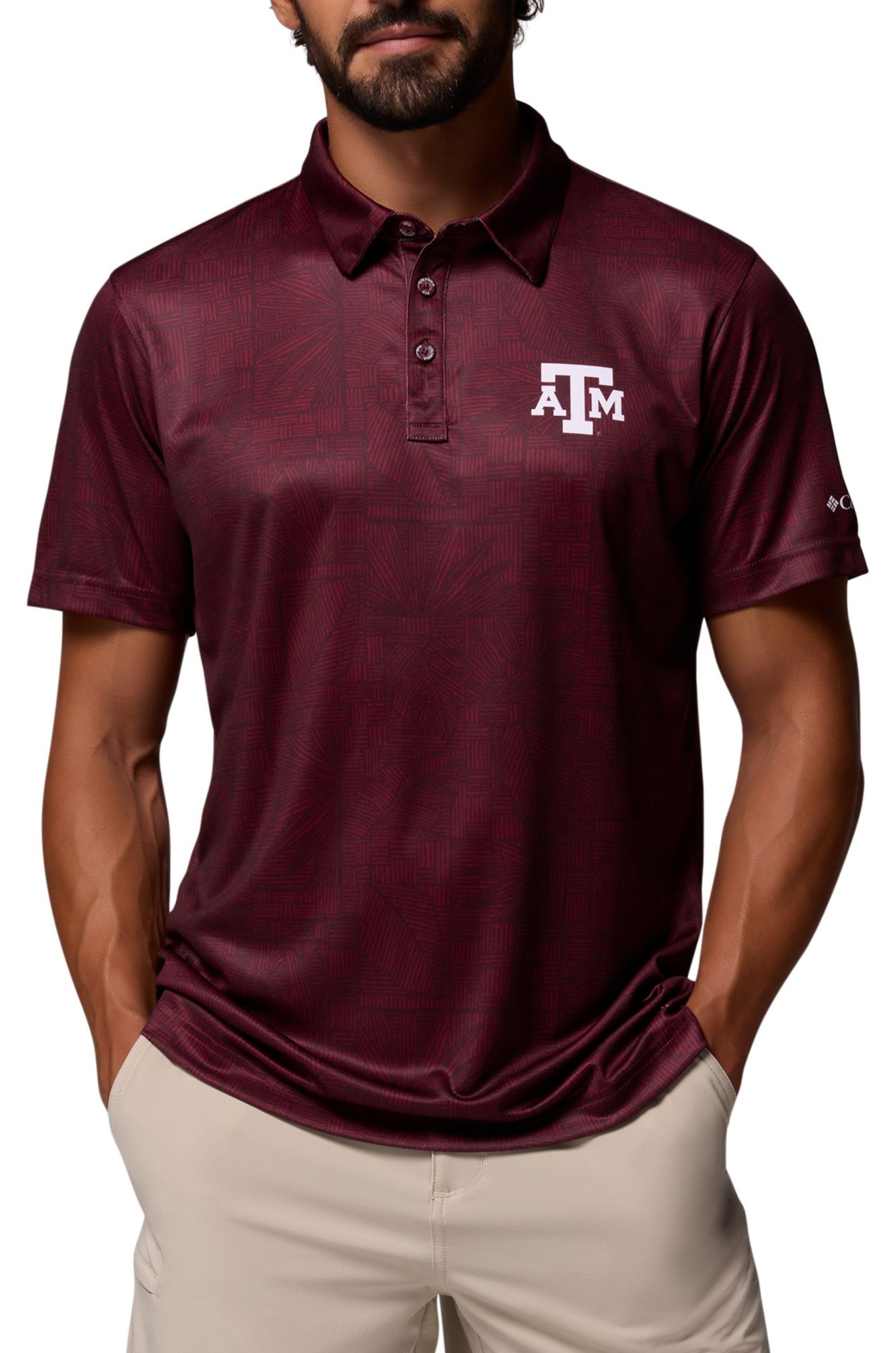 Columbia Men's Texas A&M Aggies Deep Maroon Super Terminal Tackle Polo