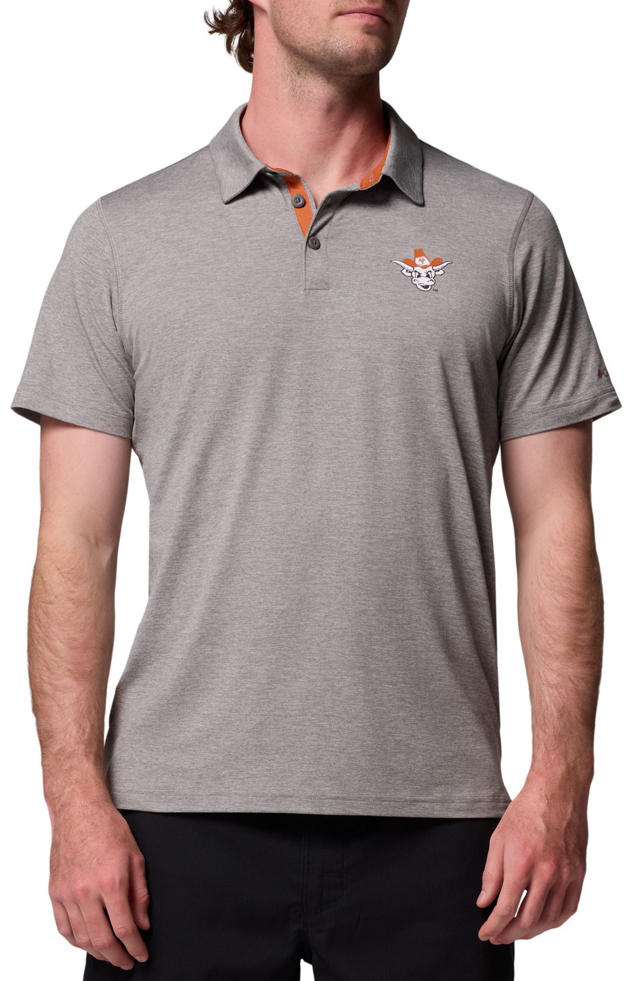 Columbia Men's Texas Longhorns Grey Tech Trail Polo