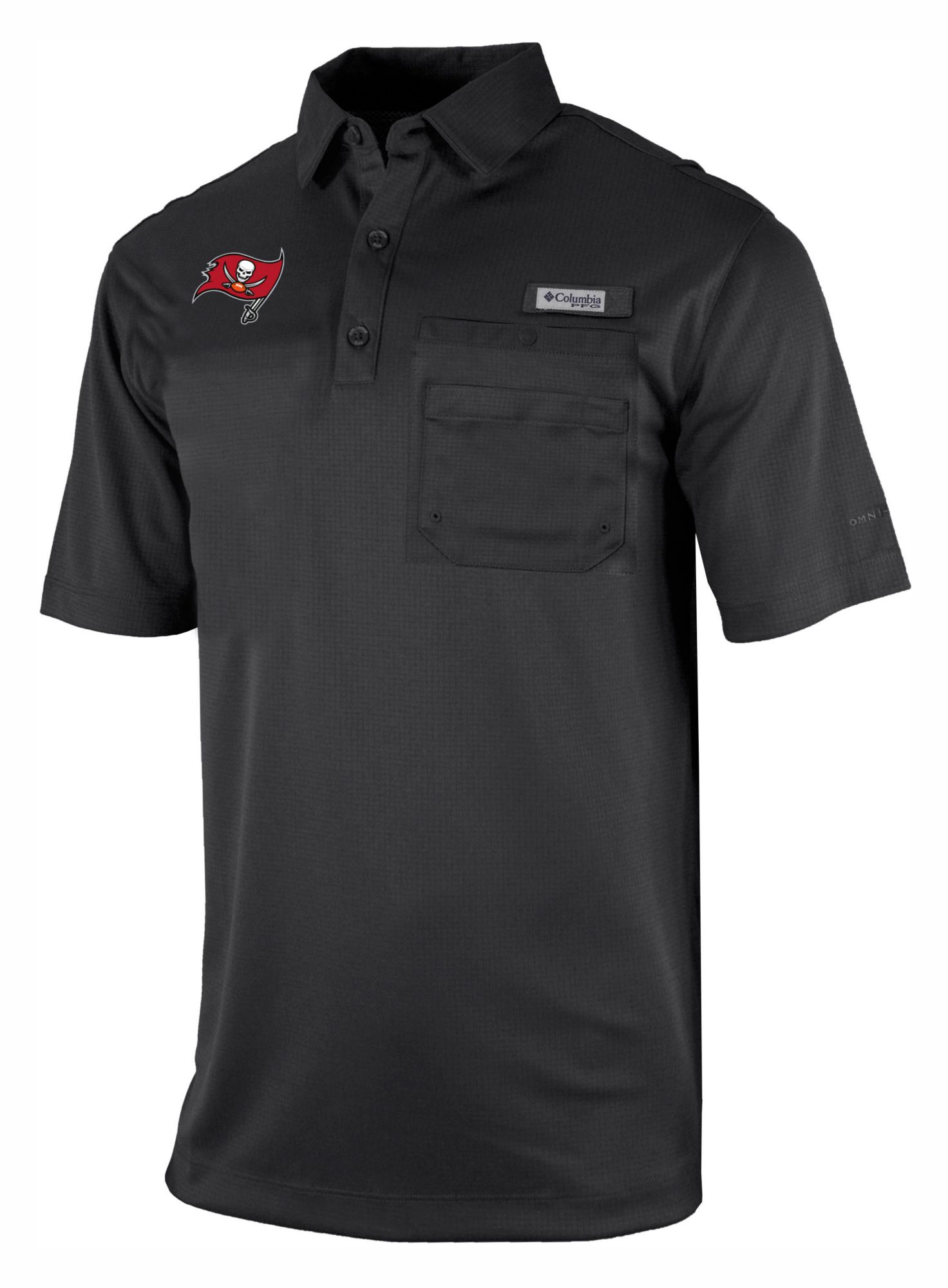 Columbia Men's Tampa Bay Buccaneers Black Flycaster Polo