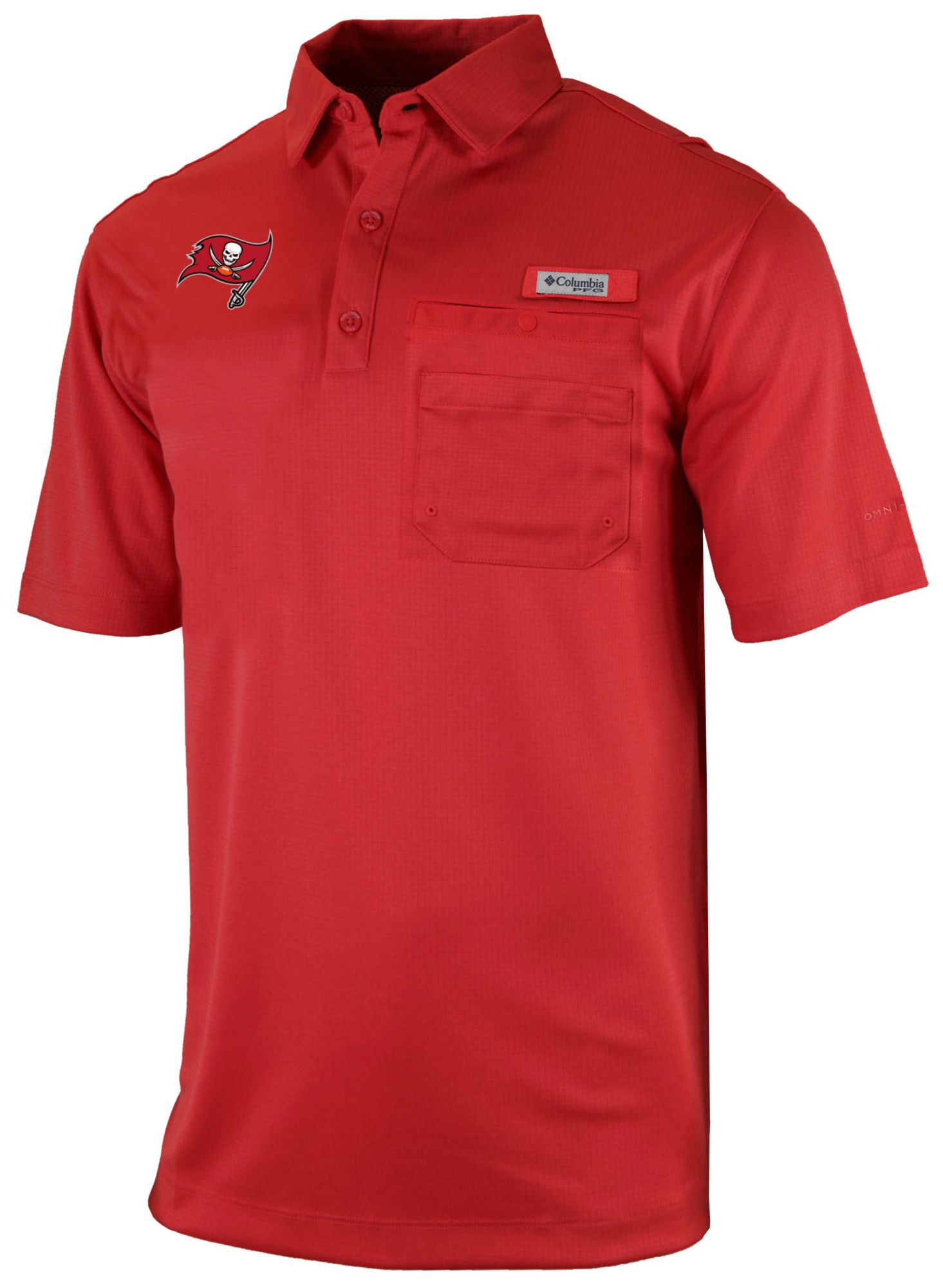 Columbia Men's Tampa Bay Buccaneers Red Flycaster Polo