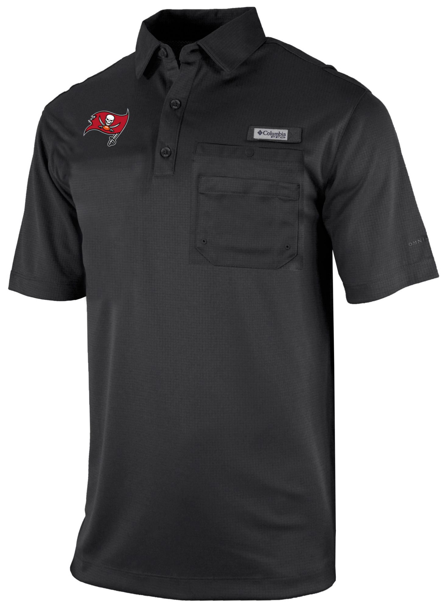 Columbia Men's Tampa Bay Buccaneers Black Flycaster Polo