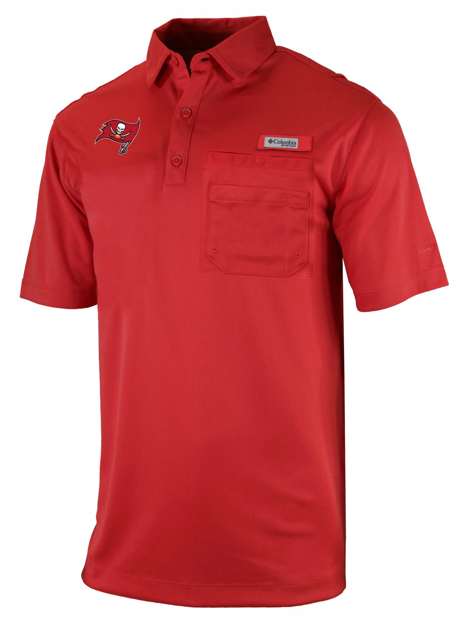 Columbia Men's Tampa Bay Buccaneers Red Flycaster Polo