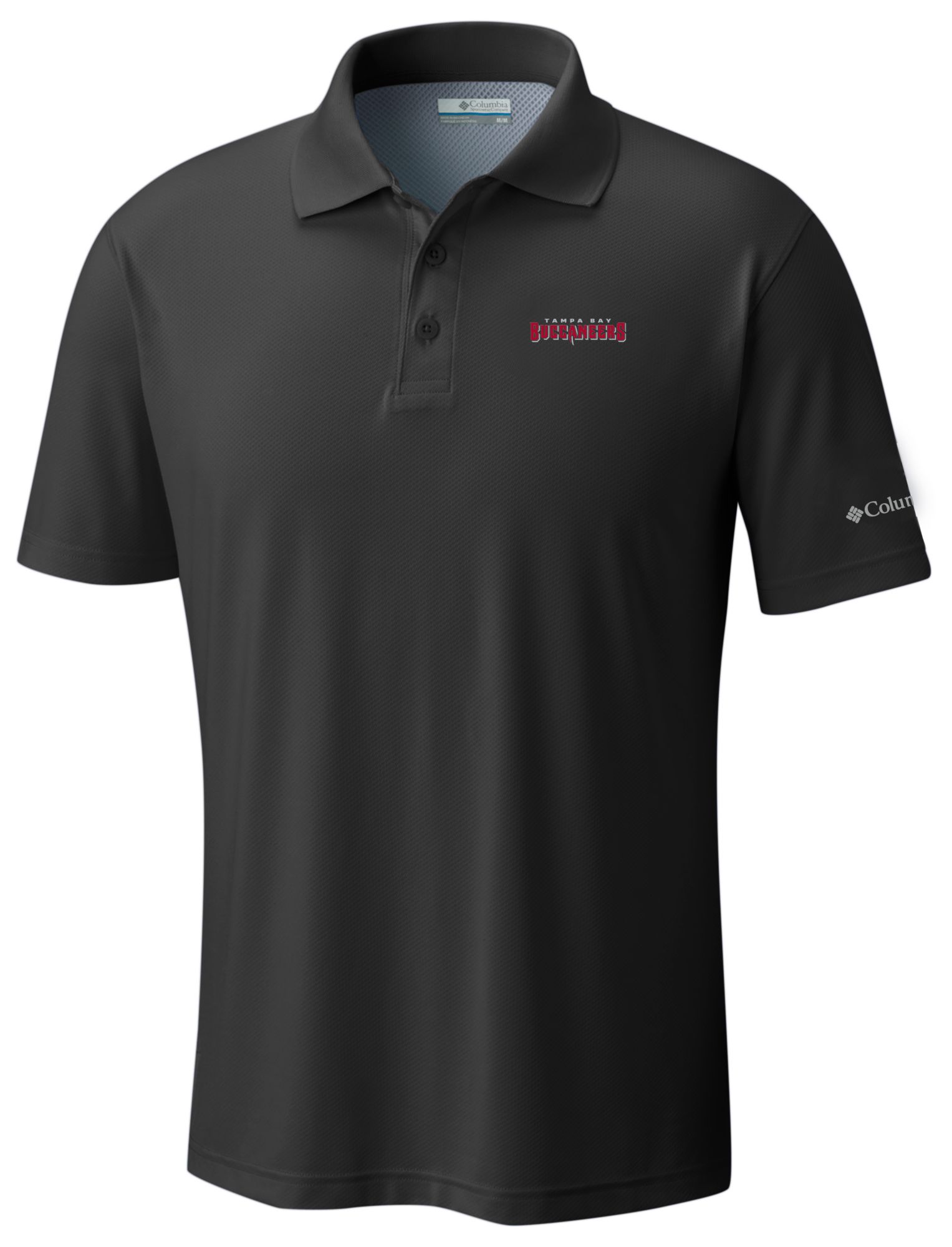 Columbia Men's Tampa Bay Buccaneers Black Low Drag Polo