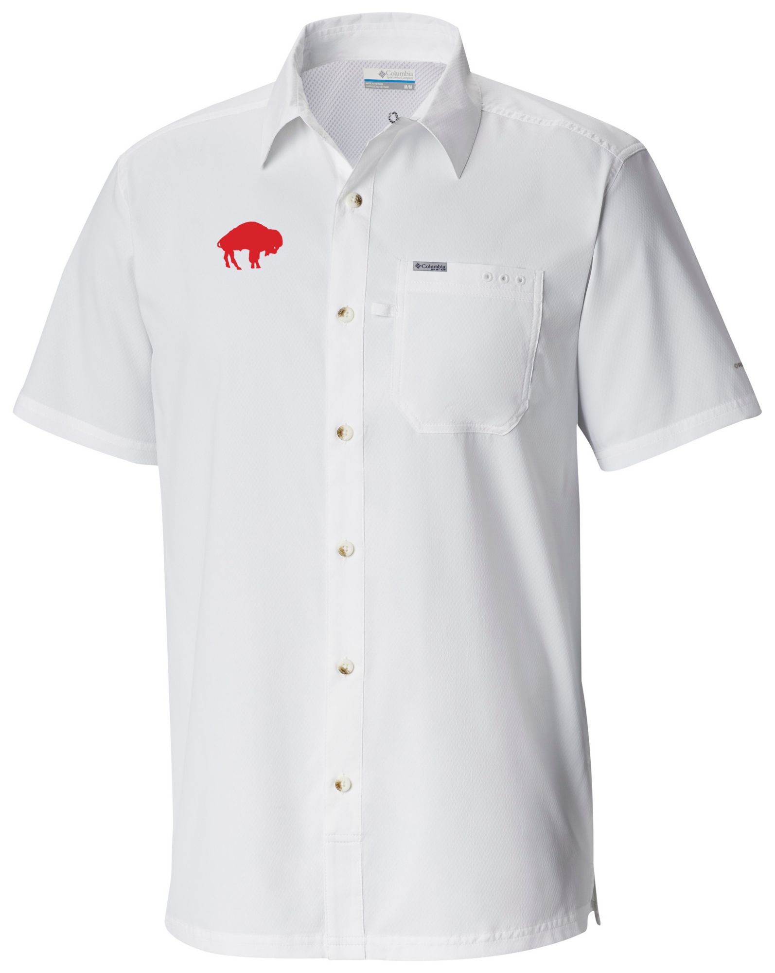 Columbia Men's Buffalo Bills White Slacktide Short Sleeve Shirt