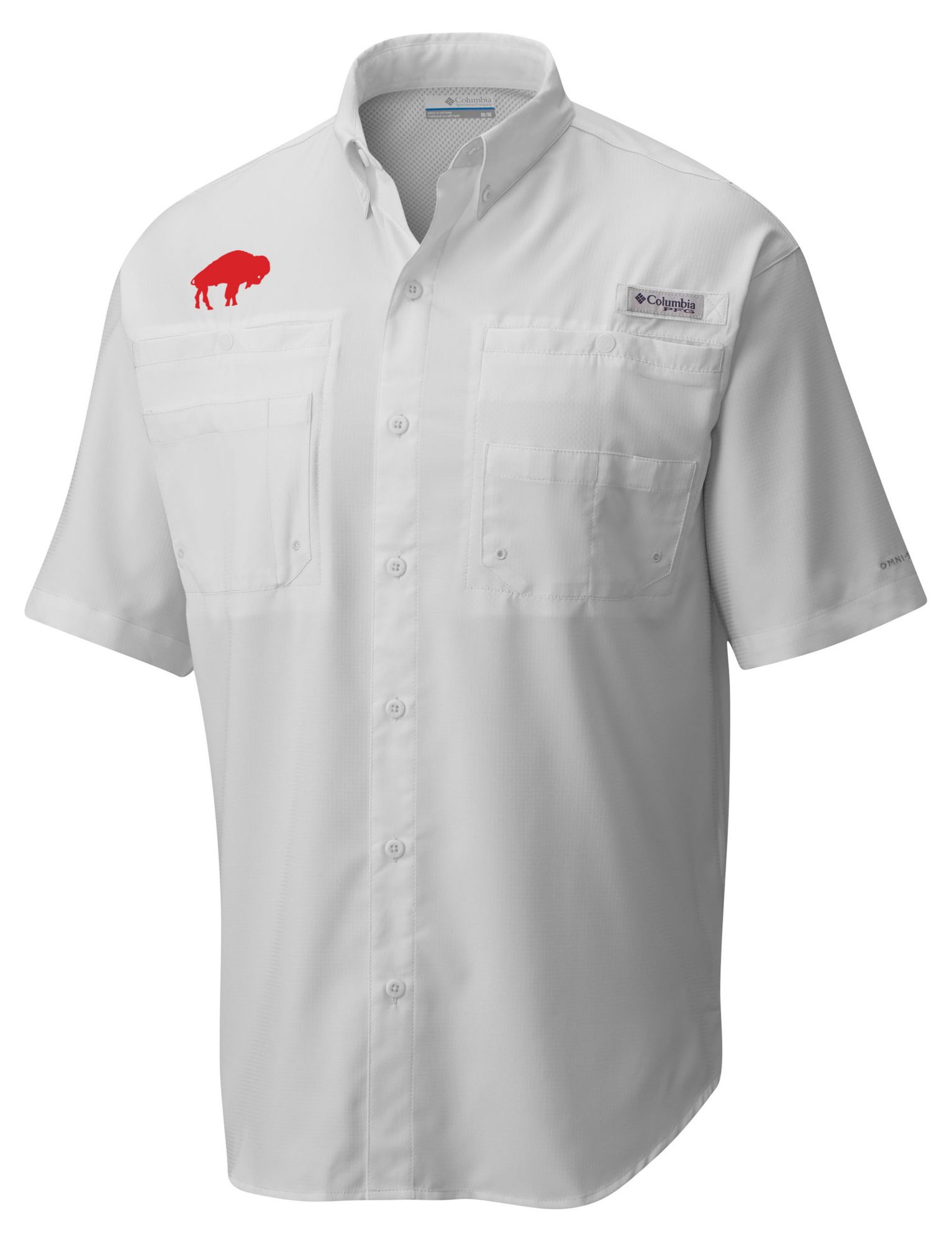 Columbia Men's Buffalo Bills White Tamiami Short Sleeve Shirt