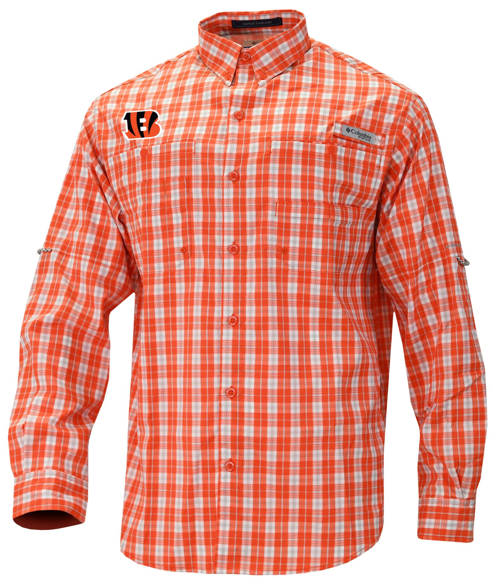 Columbia Men's Cincinnati Bengals Orange Super Tamiami Long Sleeve Shirt