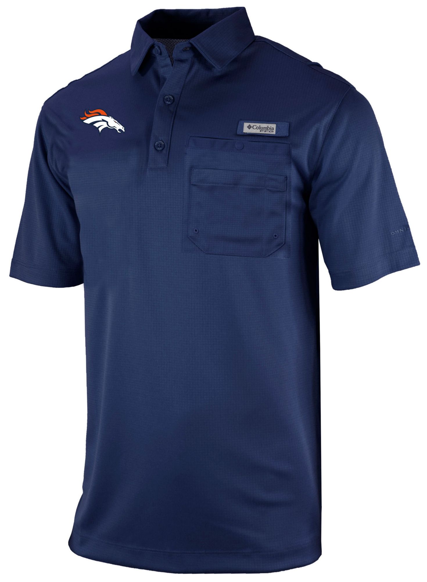 Columbia Men's Denver Broncos Navy Flycaster Polo