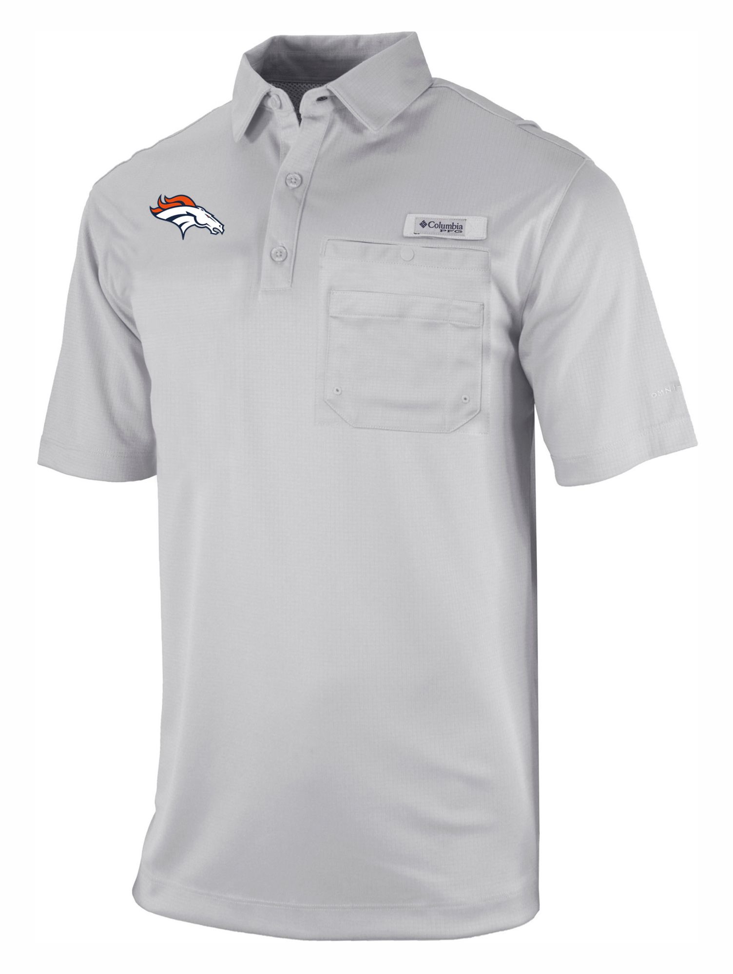 Columbia Men's Denver Broncos Grey Flycaster Polo